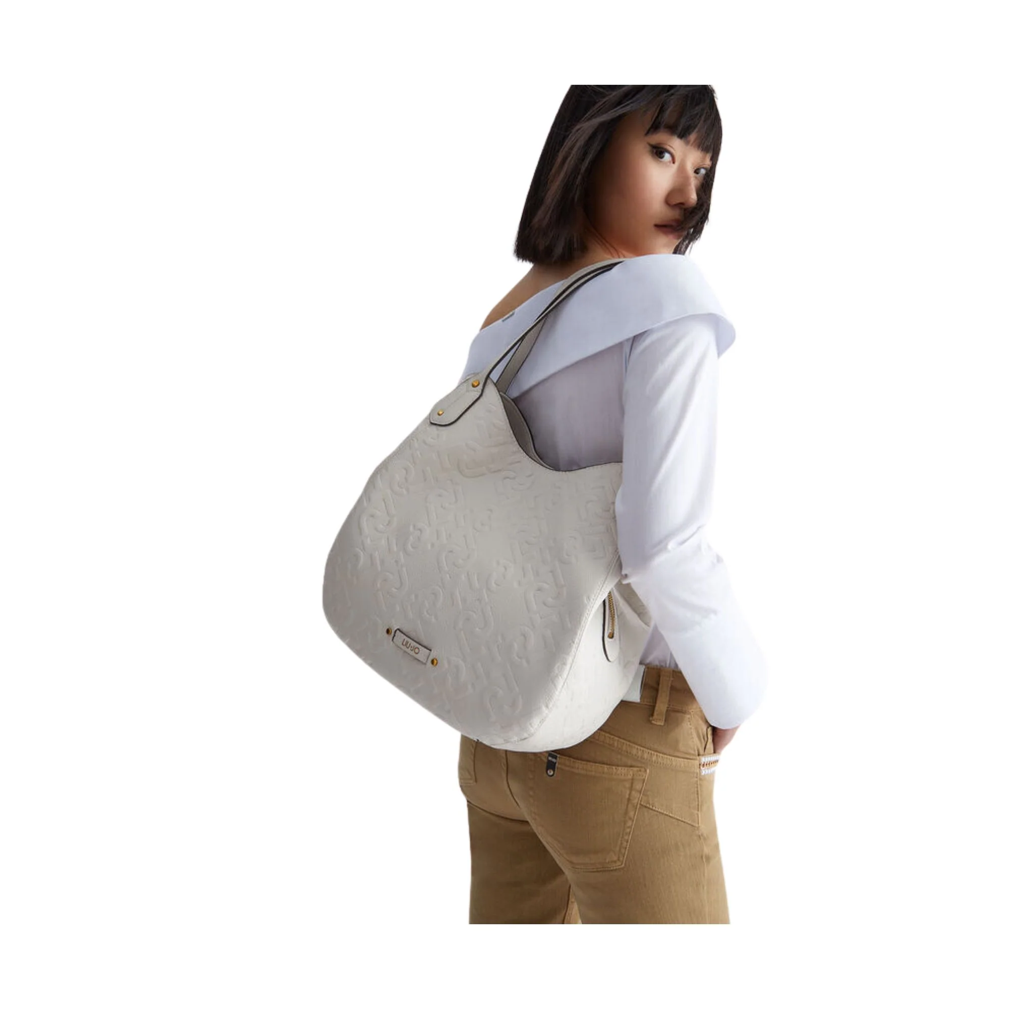 Borsa Donna inserti in pelle e logo all over - Image 6
