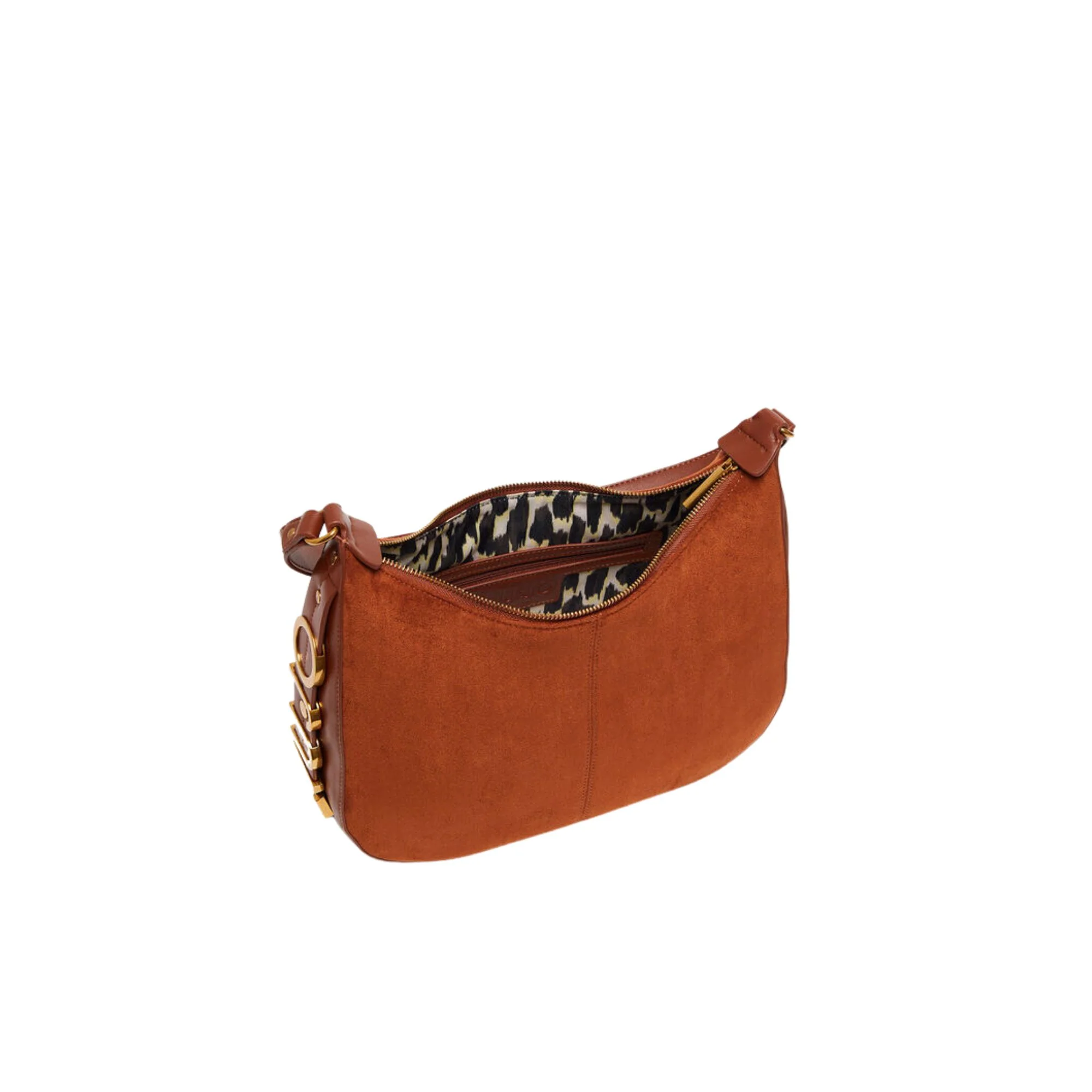 Borsa a Spalla Effetto Suede Donna - Caffellatte - Image 10