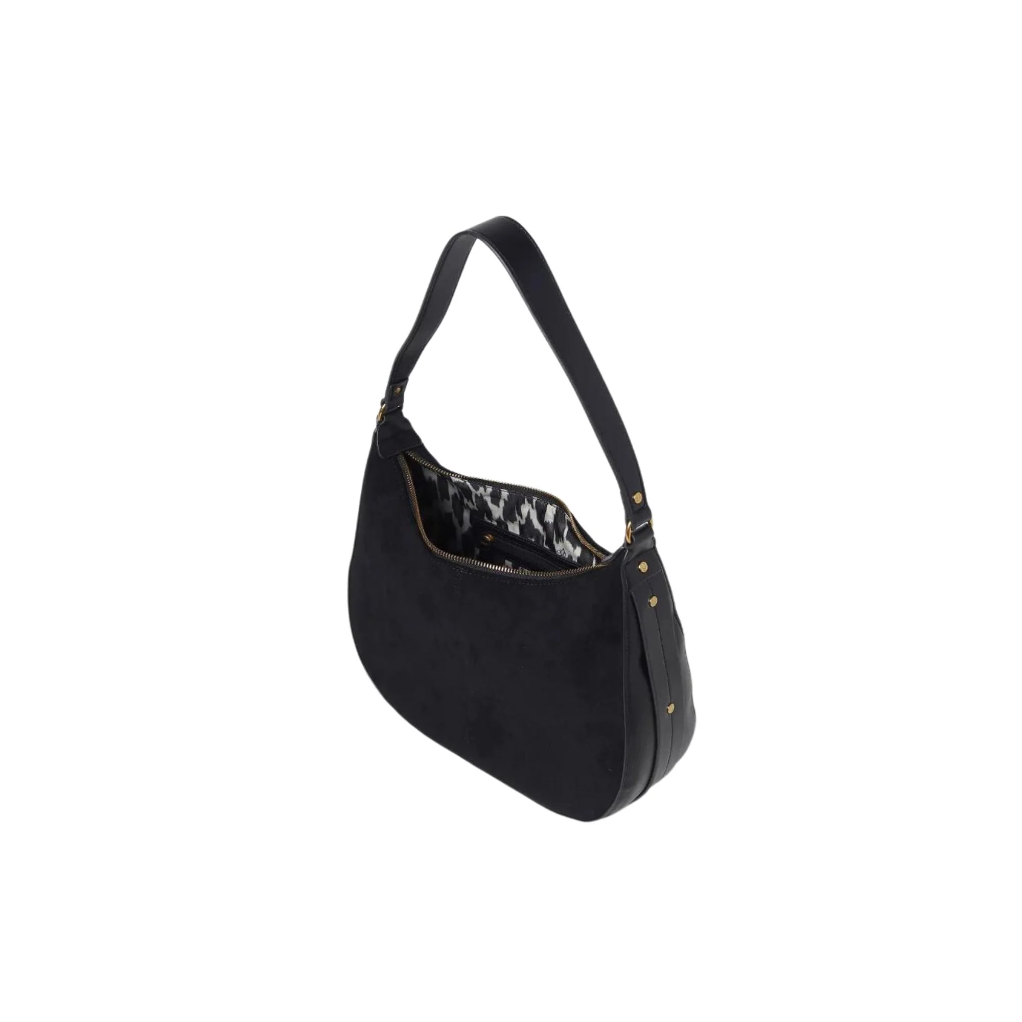 Borsa a Spalla Effetto Suede Donna - Caffellatte - Image 14