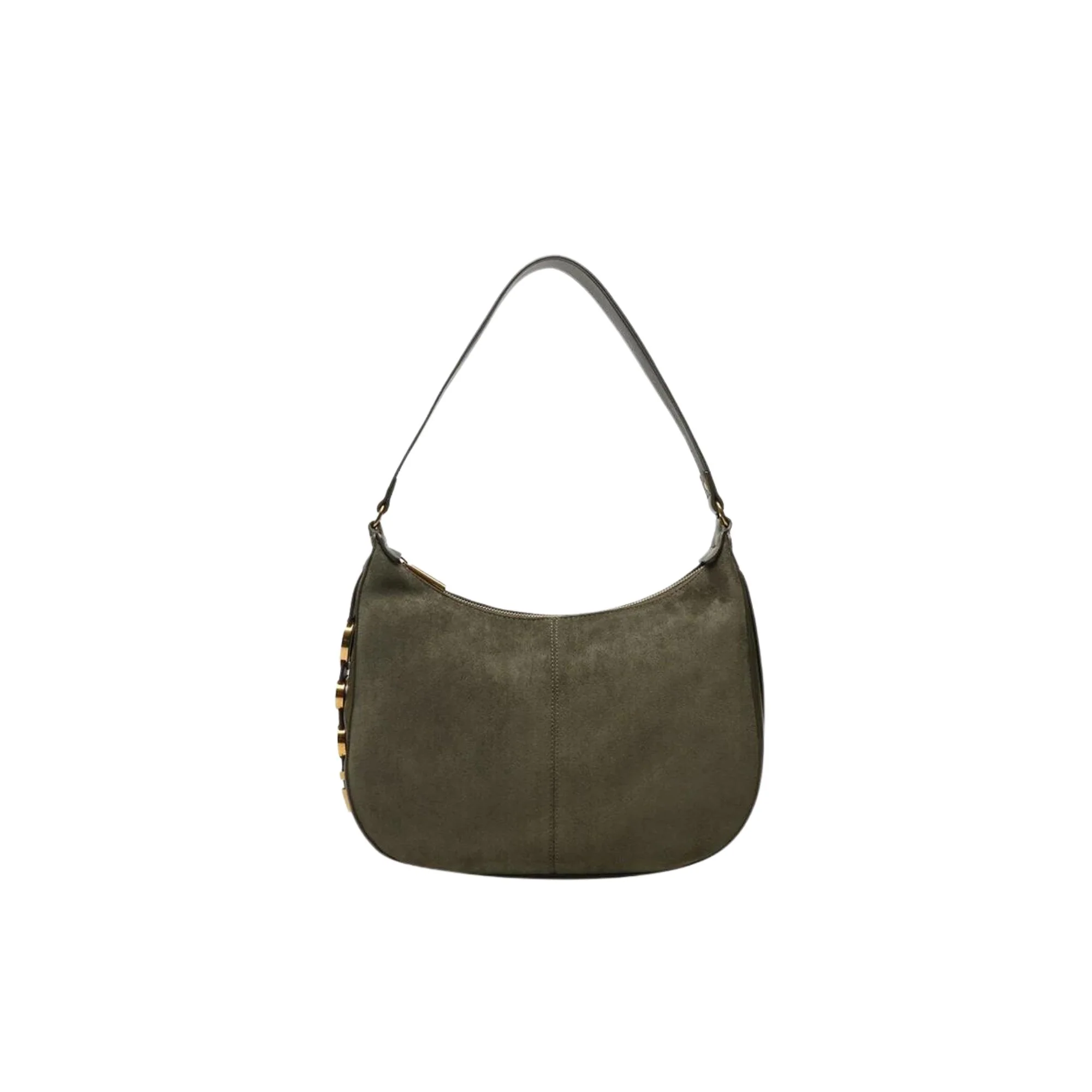 Borsa a Spalla Effetto Suede Donna - Caffellatte - Image 15
