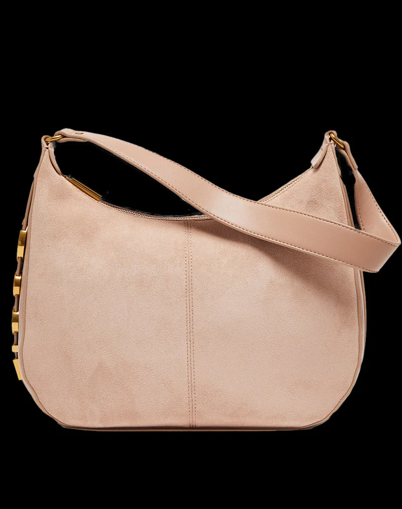 Borsa a Spalla Effetto Suede Donna - Caffellatte - Image 18