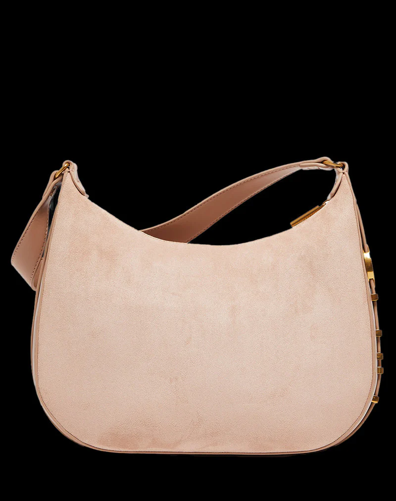 Borsa a Spalla Effetto Suede Donna - Caffellatte - Image 19
