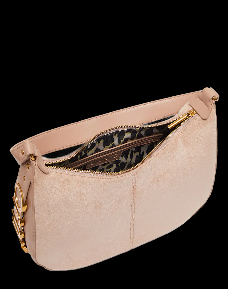Borsa a Spalla Effetto Suede Donna - Caffellatte - Image 22