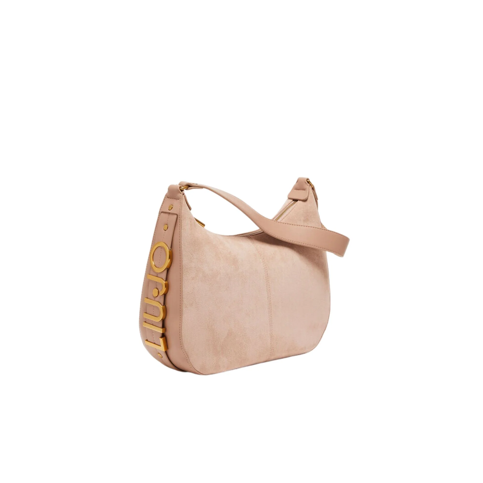 Borsa a Spalla Effetto Suede Donna - Caffellatte - Image 4