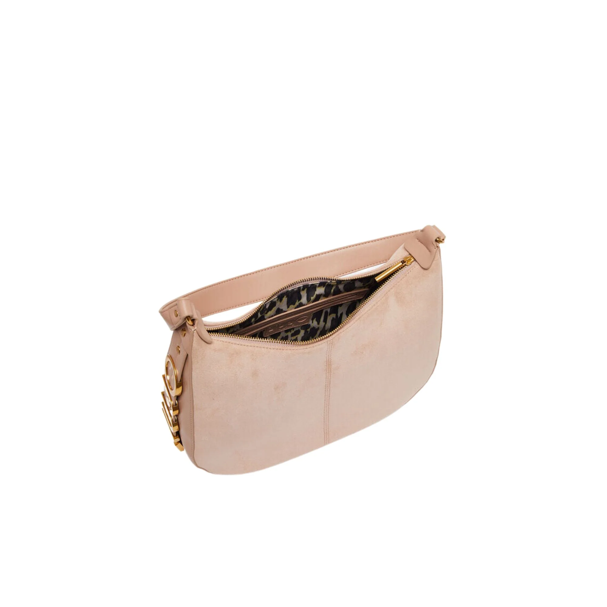 Borsa a Spalla Effetto Suede Donna - Caffellatte - Image 5