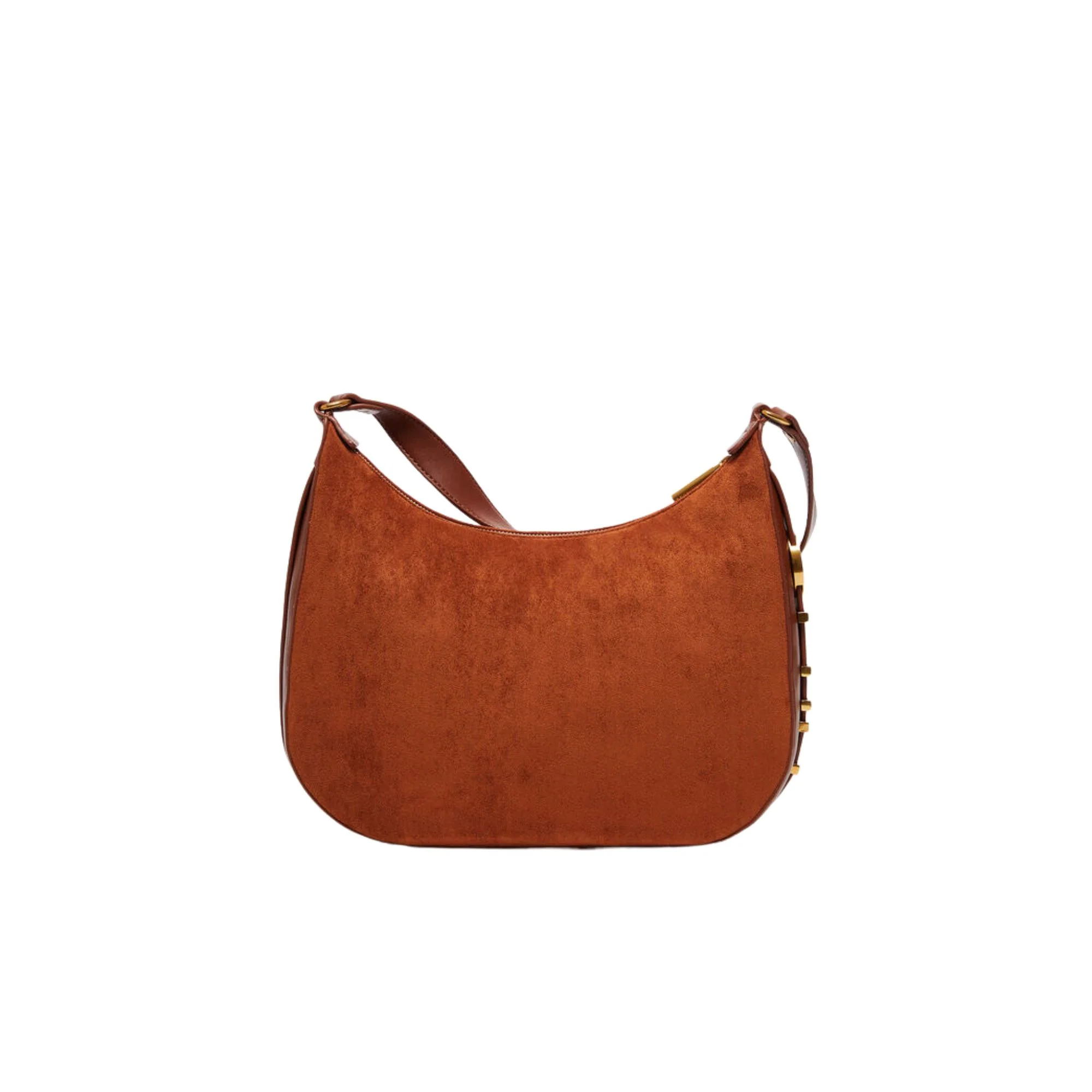 Borsa a Spalla Effetto Suede Donna - Caffellatte - Image 7