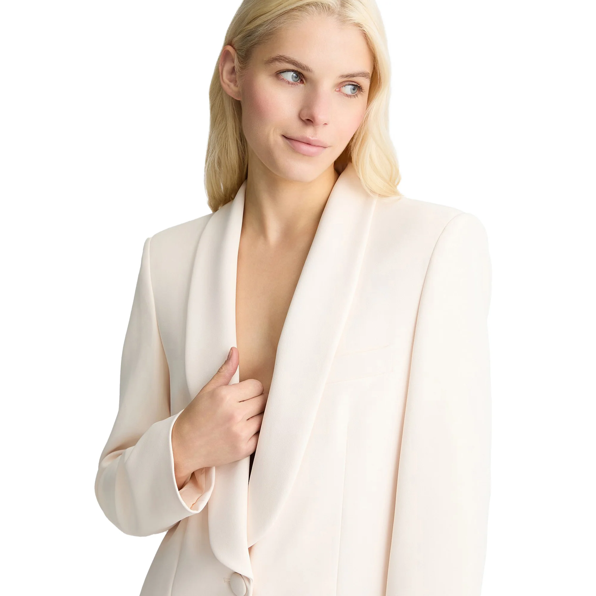 Blazer Donna dal taglio lungo color avorio - Image 4