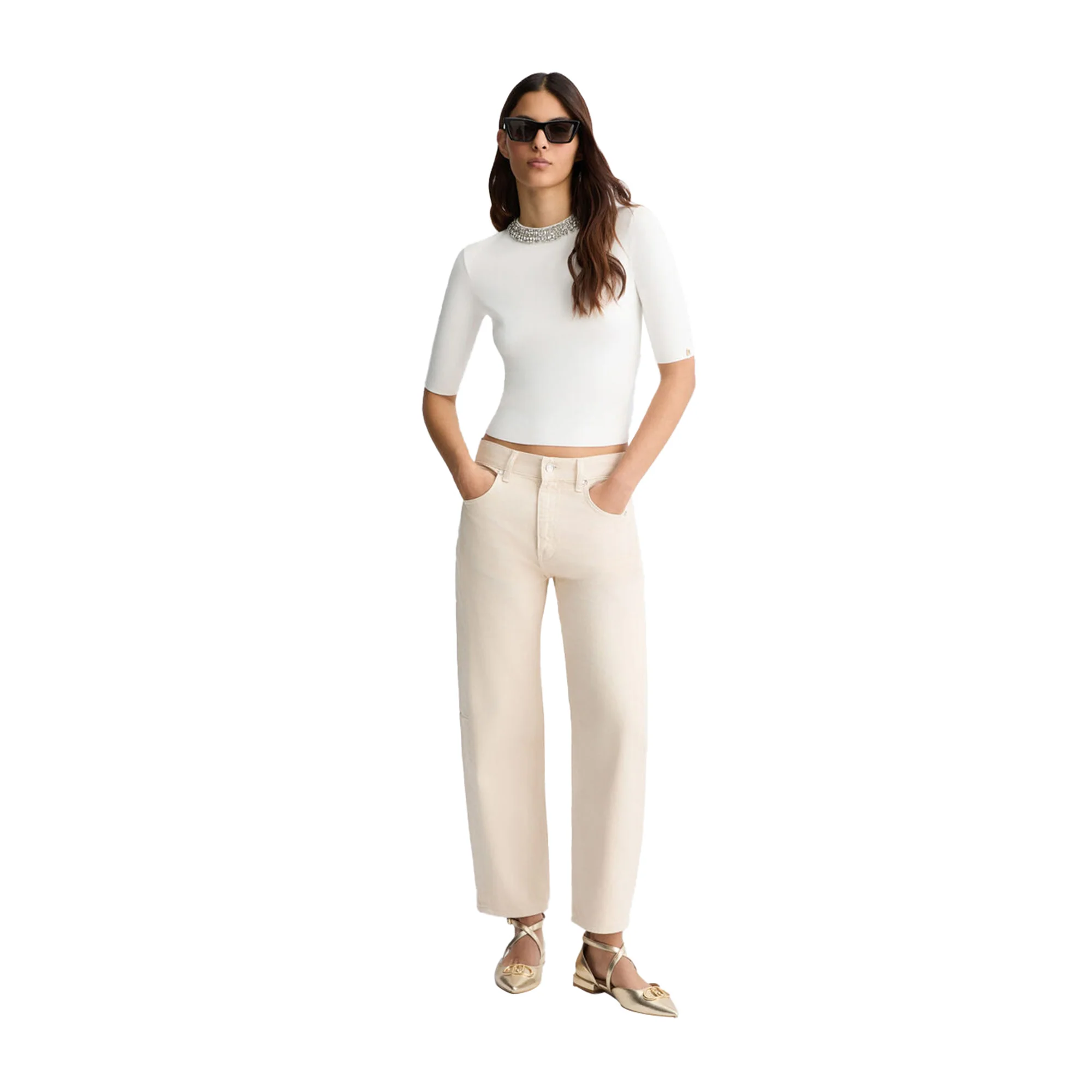 Crop Top Bianco da Donna con gioielli - Image 5