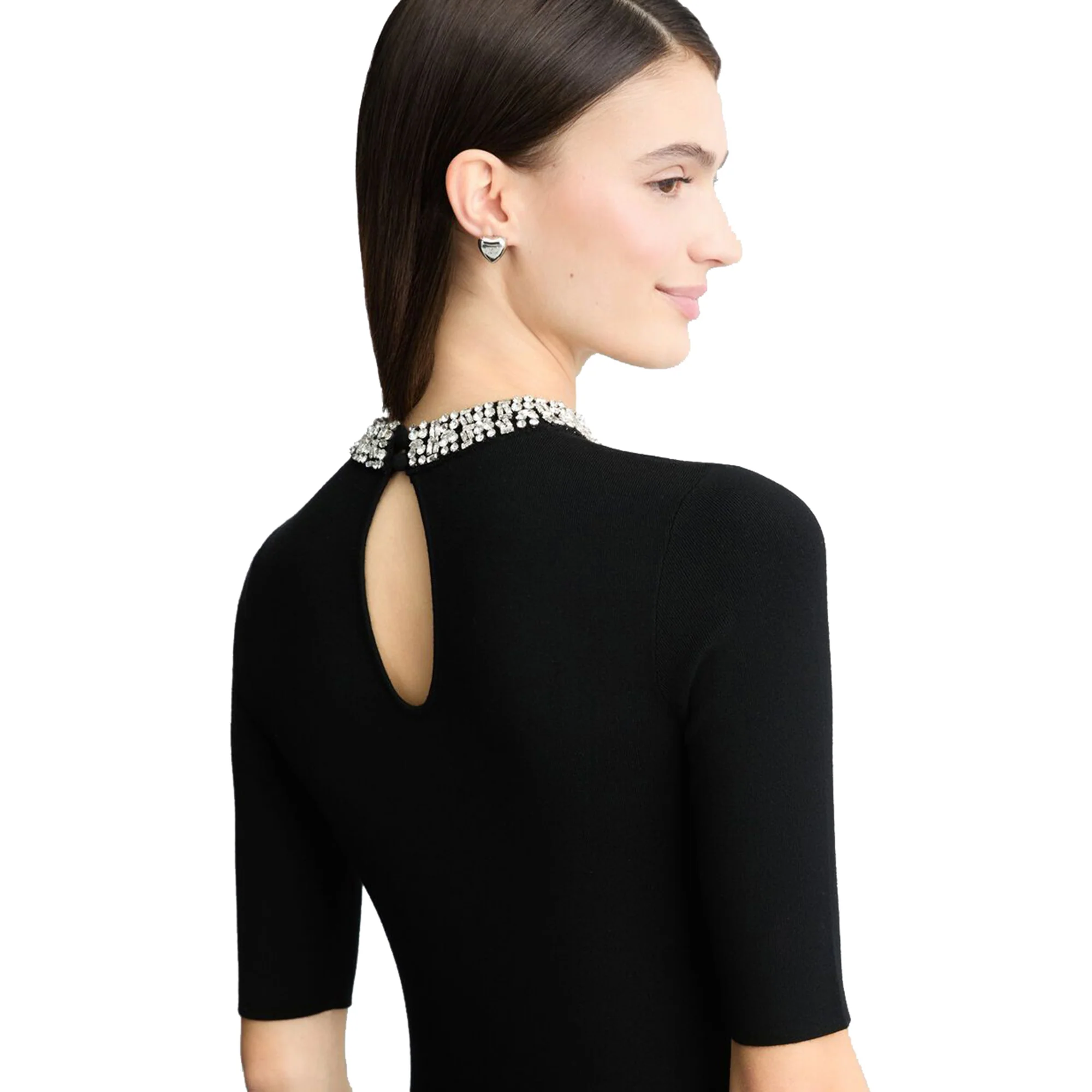 Crop Top Nero da Donna con gioielli - Image 4