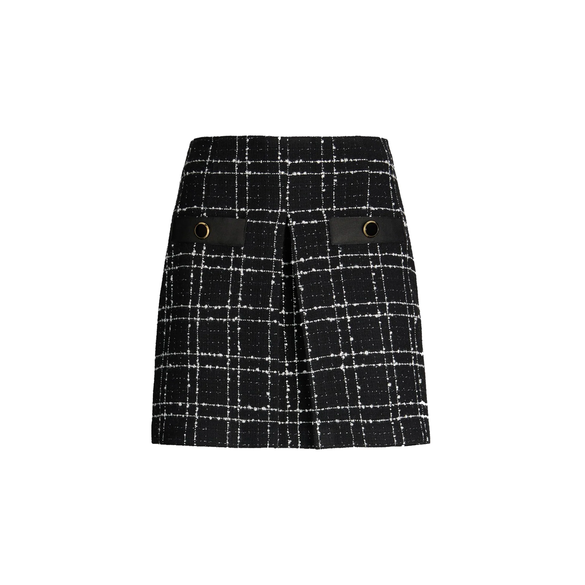 Minigonna Donna bouclé lurex Nero
