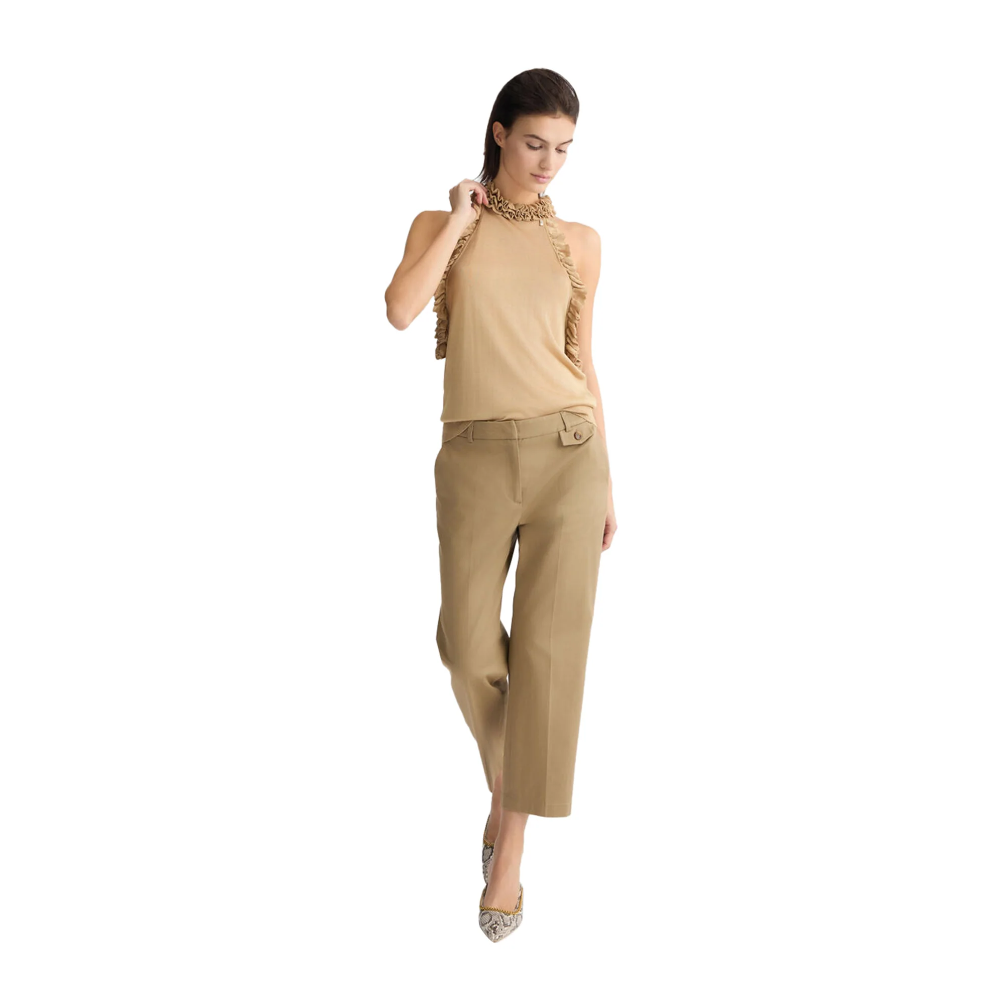 Top Beige da Donna con rouches - Image 4