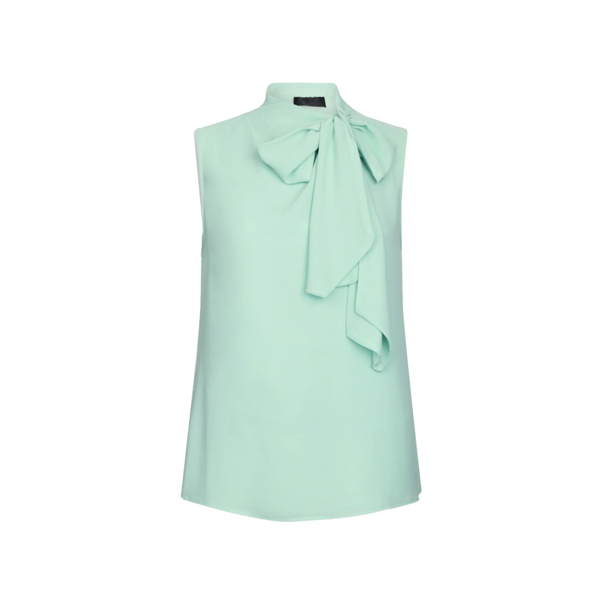 Blusa Donna smanicata con fiocco Verde acqua
