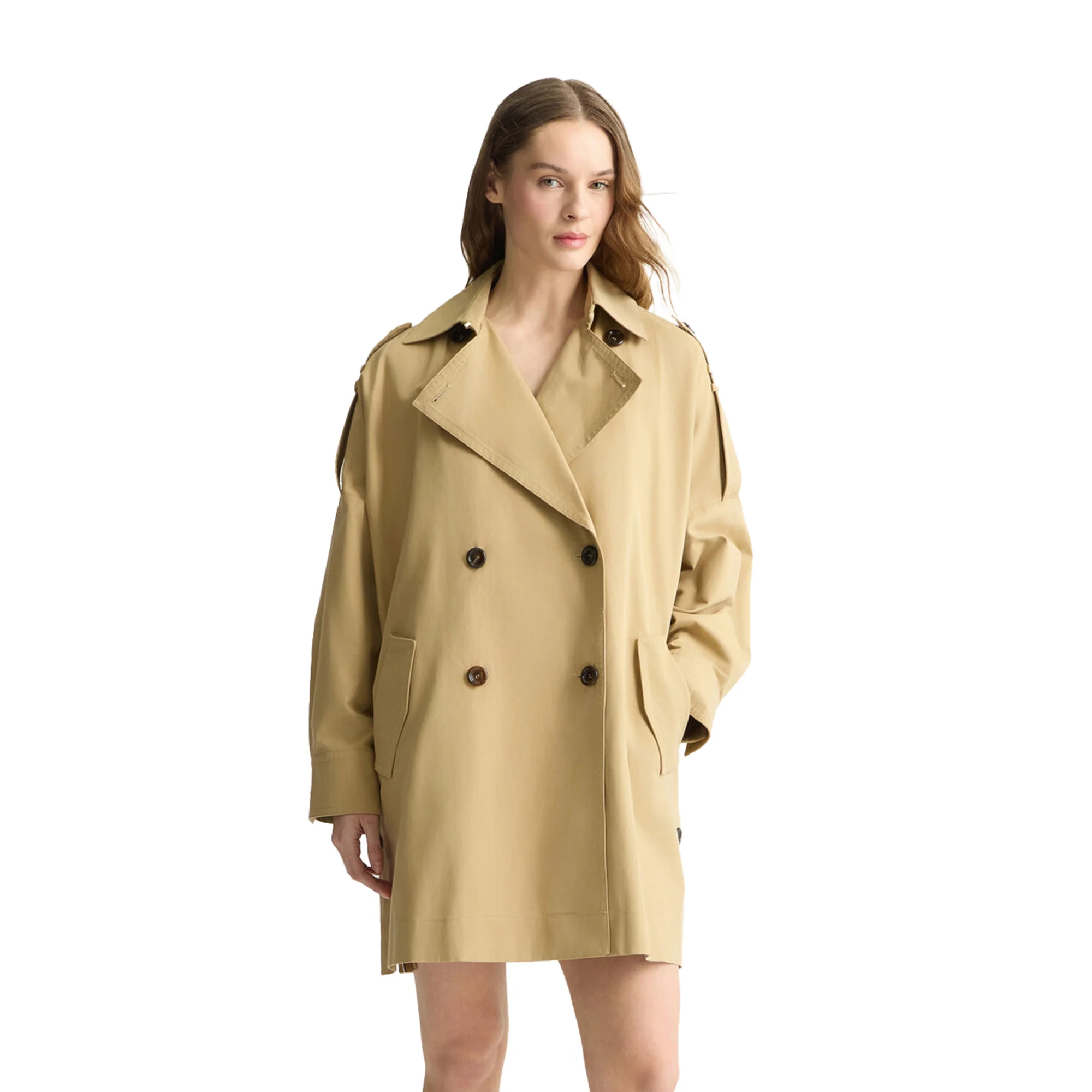 Trench da Donna in gabardine beige - Image 2