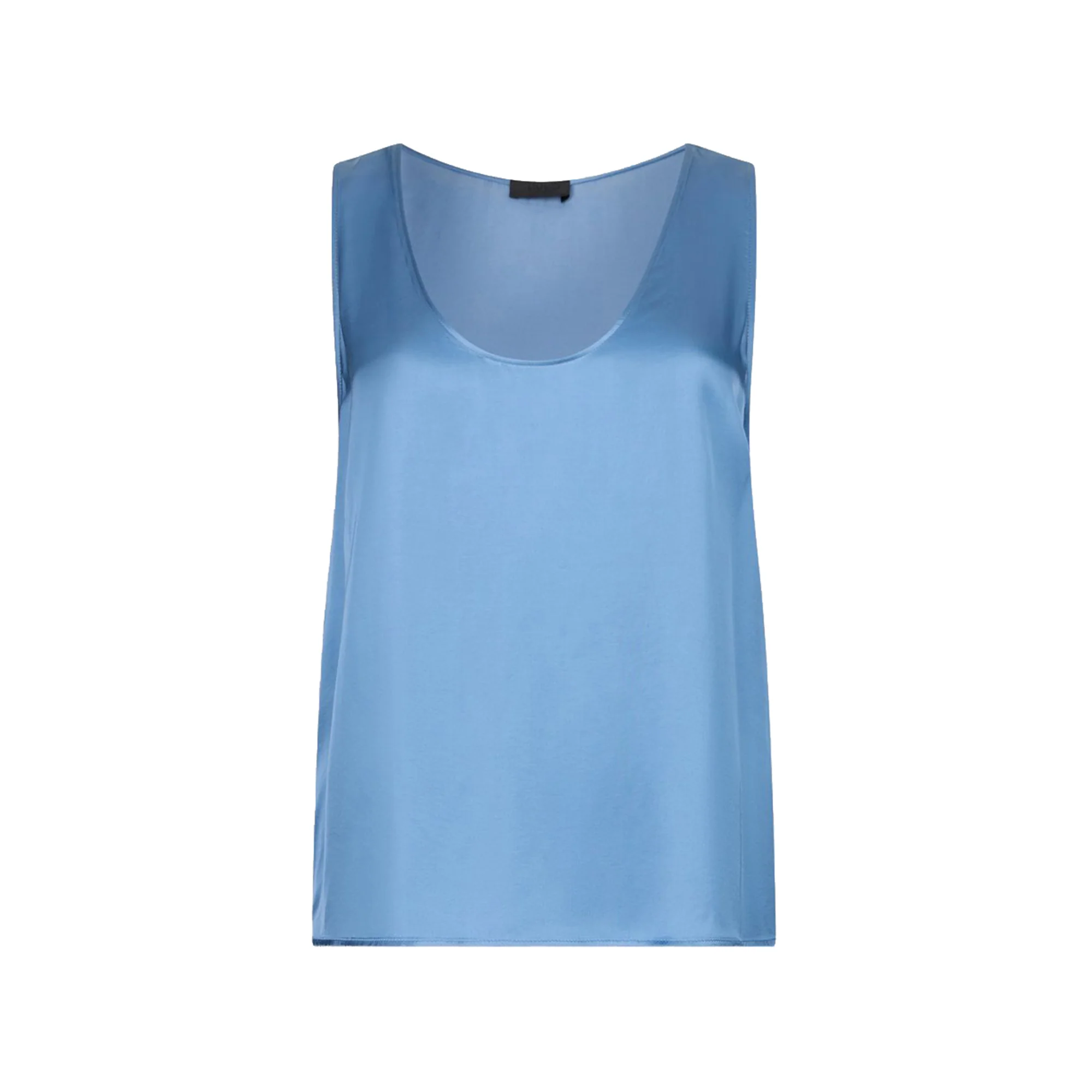 Top Donna in raso azzurro