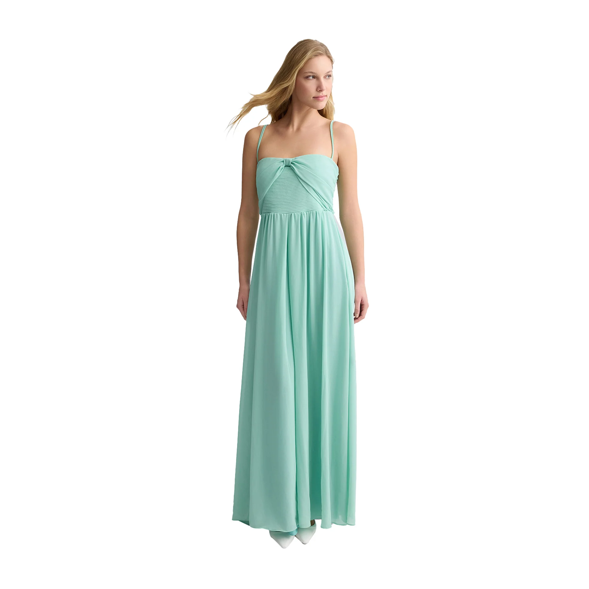 Abito lungo elegante Donna in verde acqua - Image 2