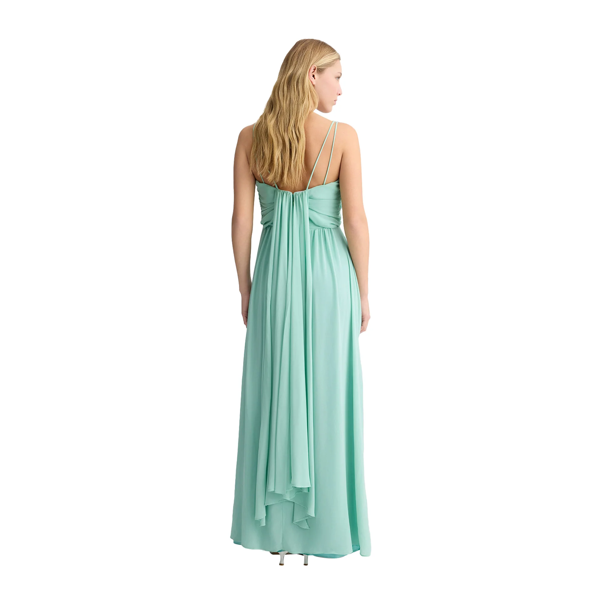 Abito lungo elegante Donna in verde acqua - Image 3