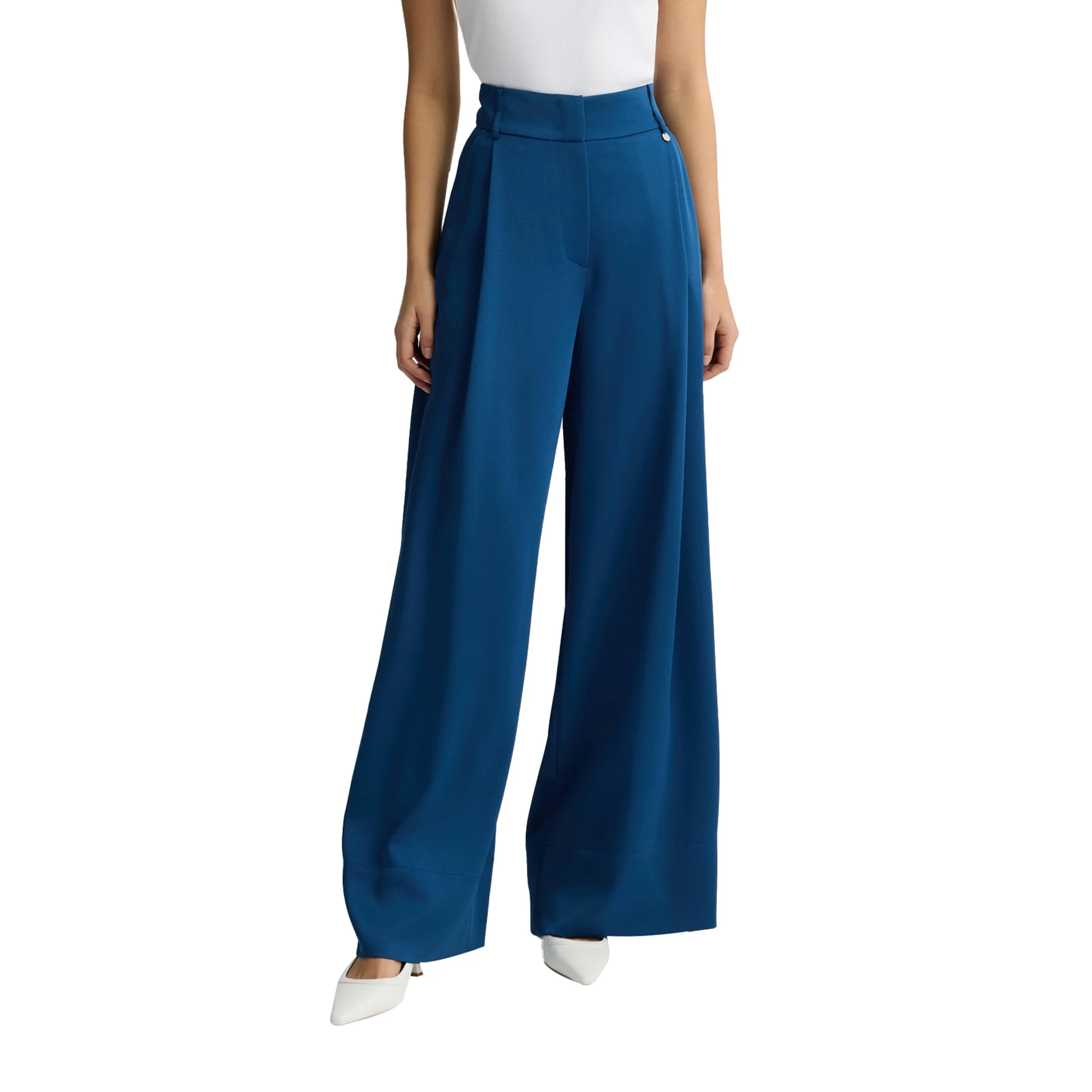 Pantaloni Donna a palazzo Blu - Image 2