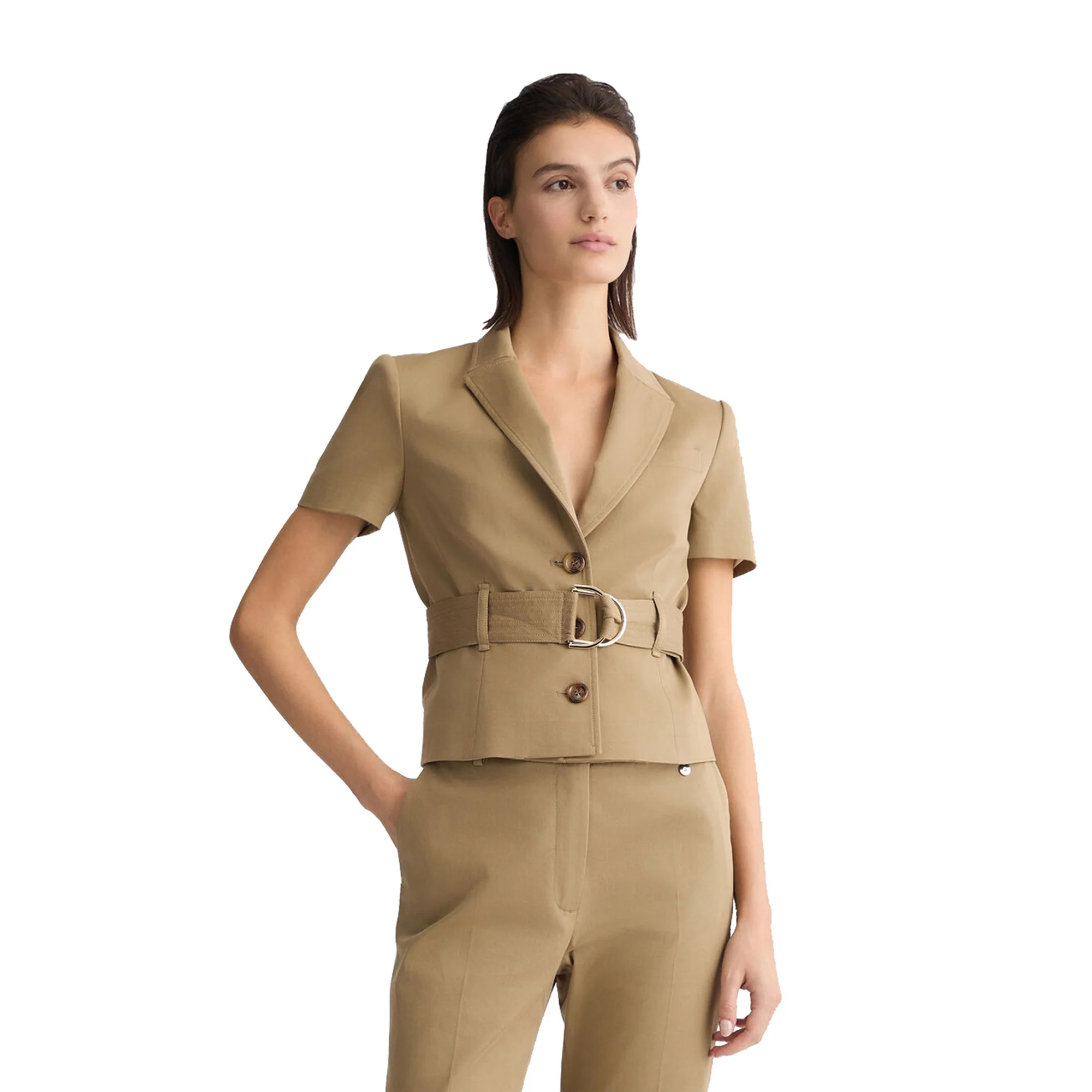 Giacca da Donna con cintura Beige - Image 2