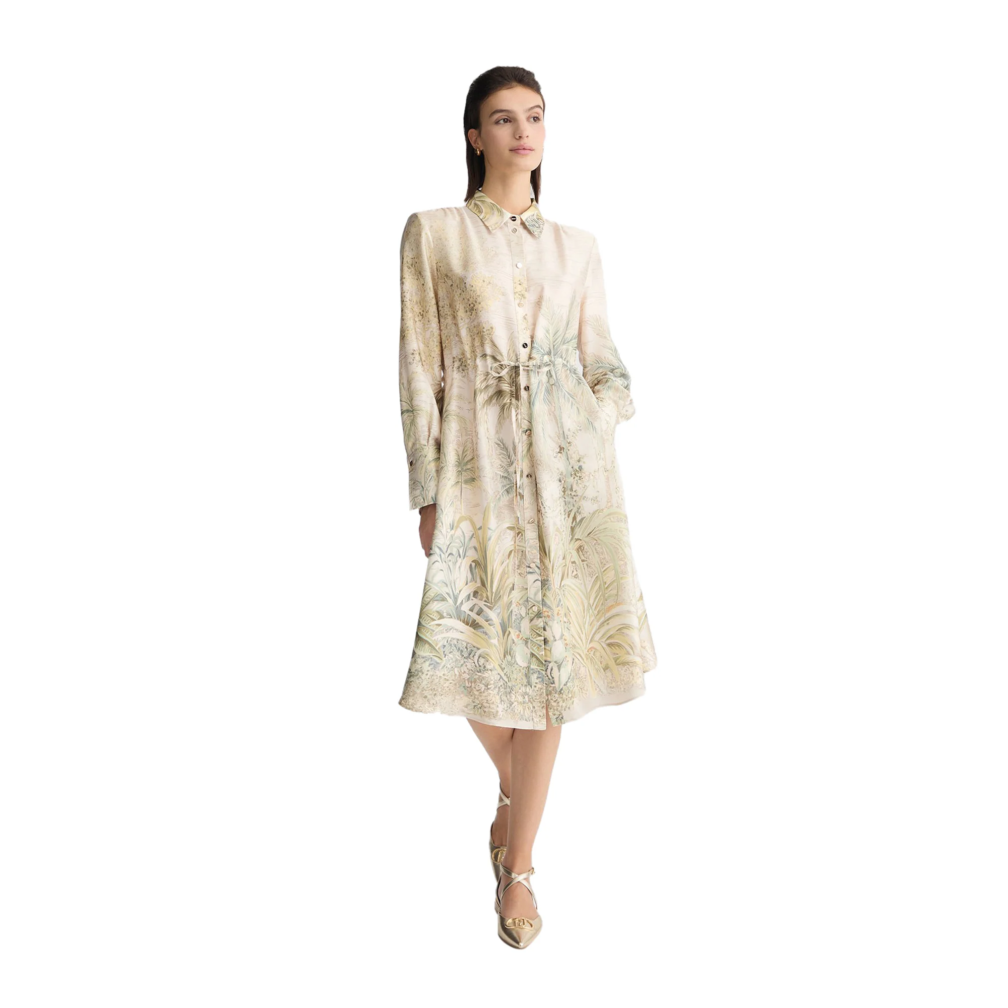 Abito Donna chemisier con stampa jungle - Image 3