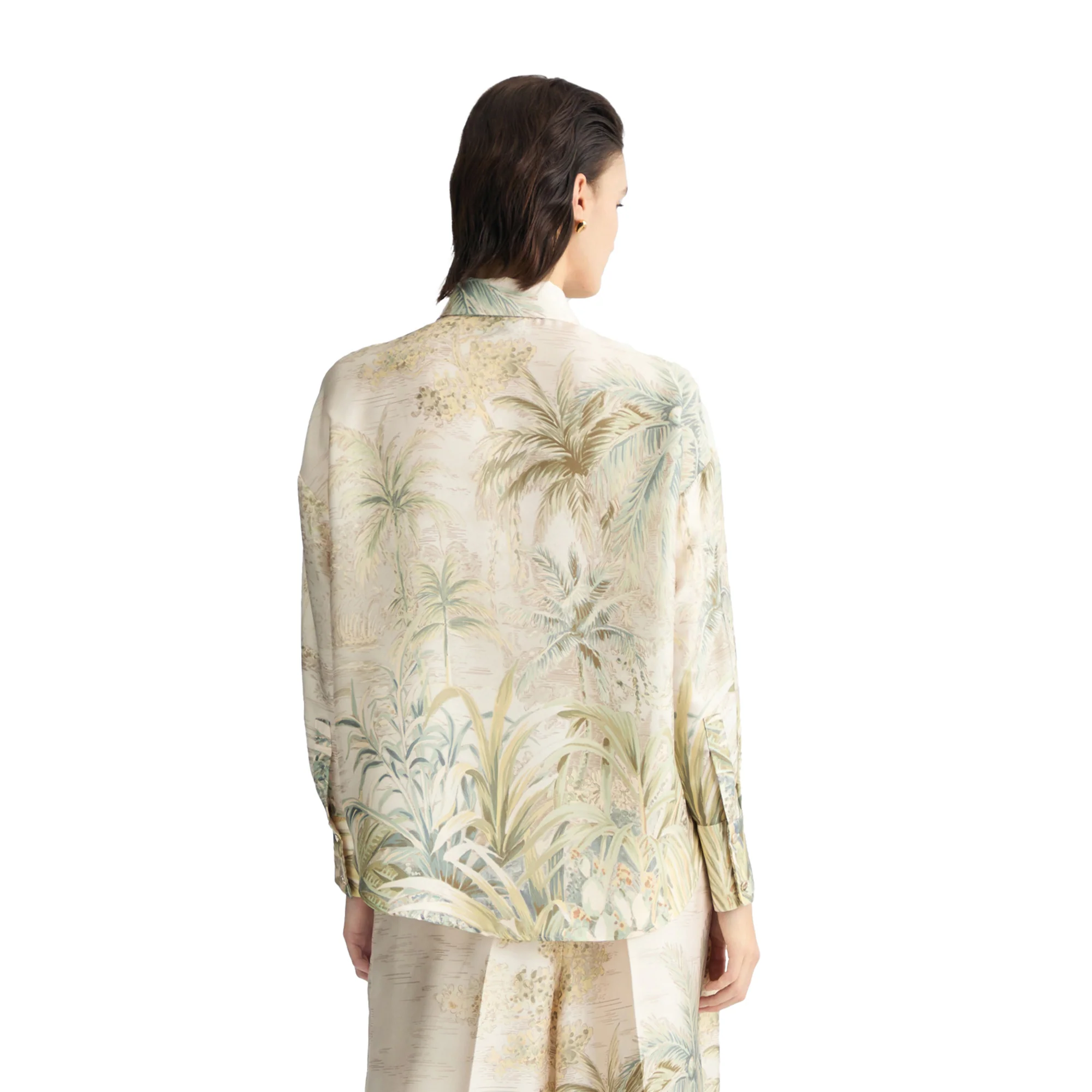 Camicia Donna in twill con stampa tropicale - Image 3