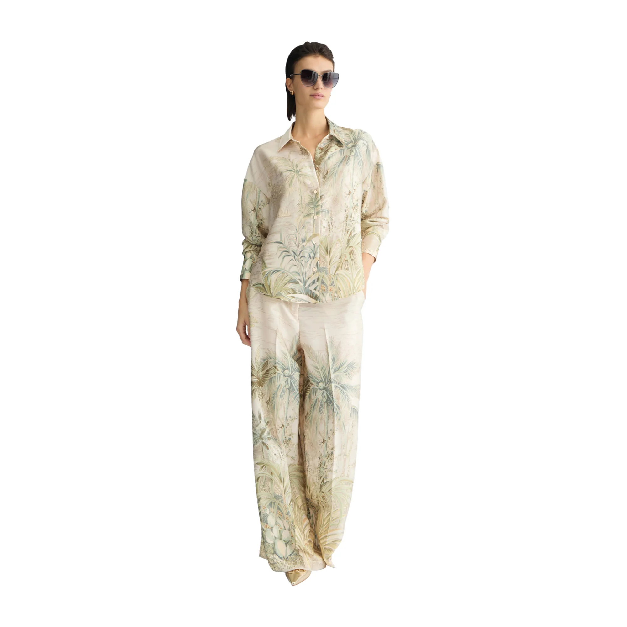 Camicia Donna in twill con stampa tropicale - Image 5