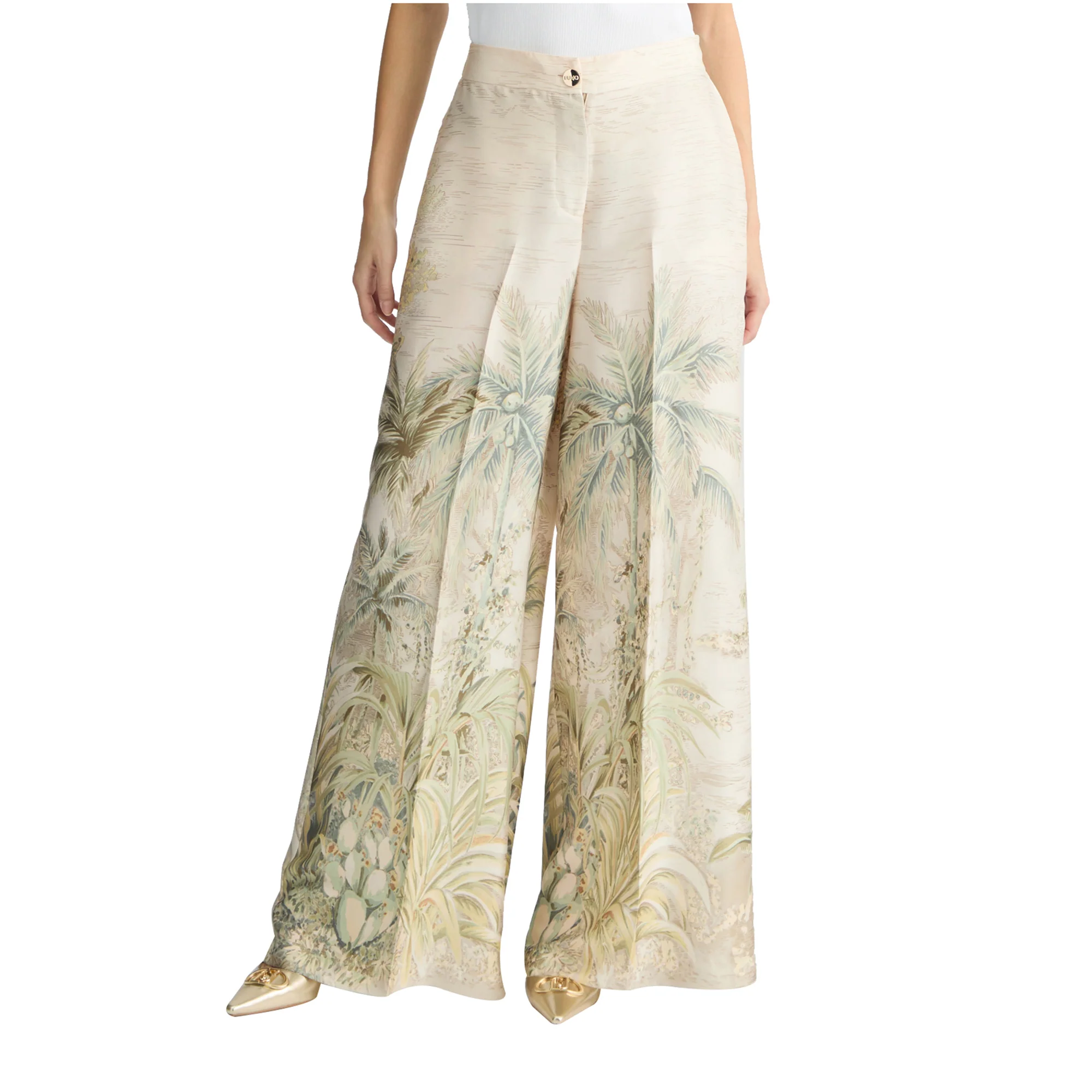 Pantaloni Donna a palazzo in twill stampato - Image 2