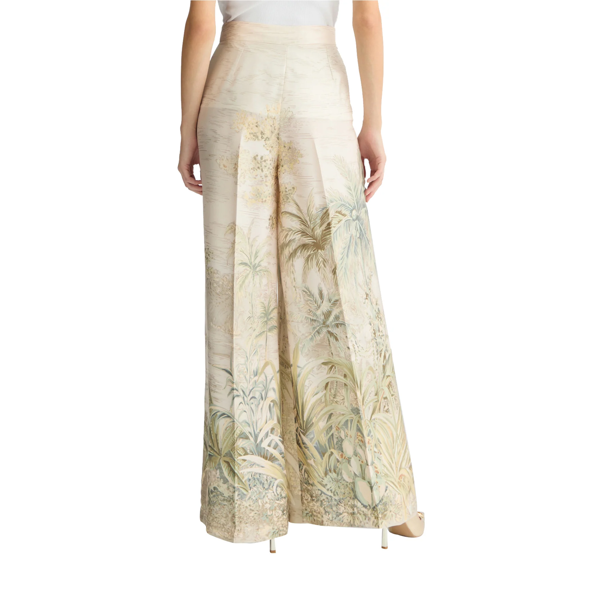 Pantaloni Donna a palazzo in twill stampato - Image 3