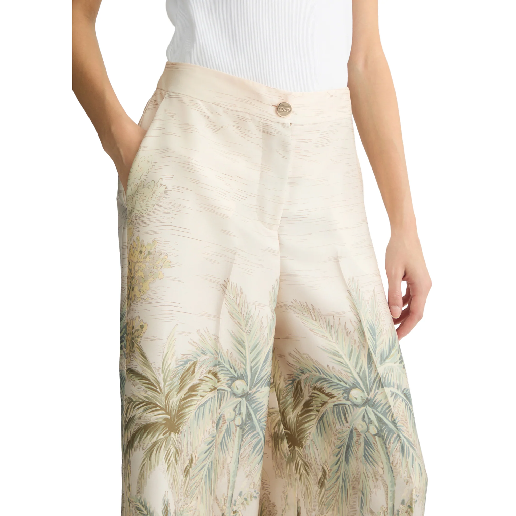 Pantaloni Donna a palazzo in twill stampato - Image 4
