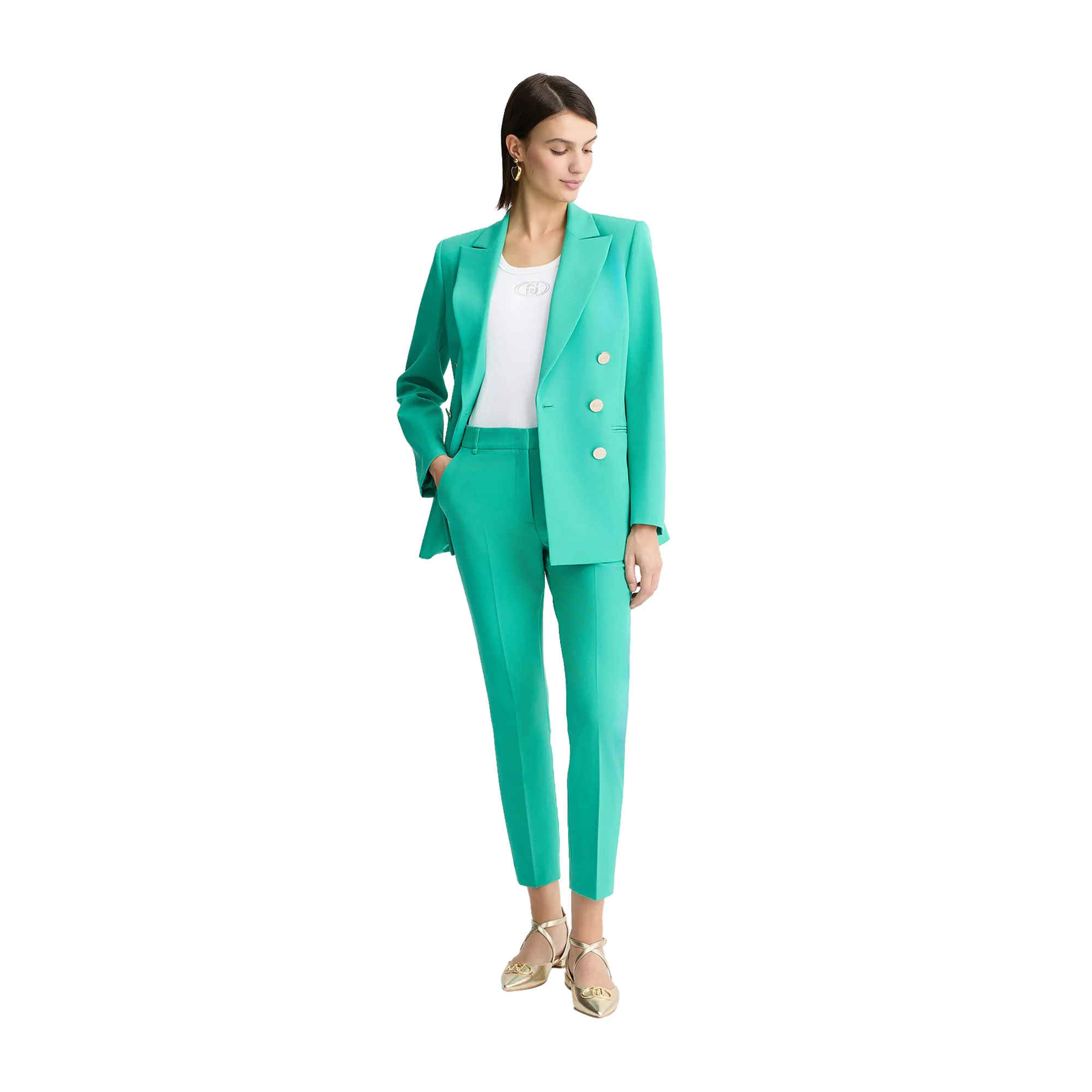 Pantaloni a sigaretta da Donna Verde - Image 5