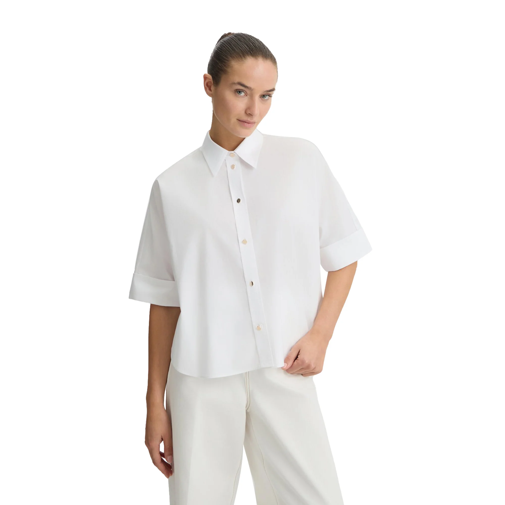 Camicia Donna boxy in cotone Bianco - Image 2