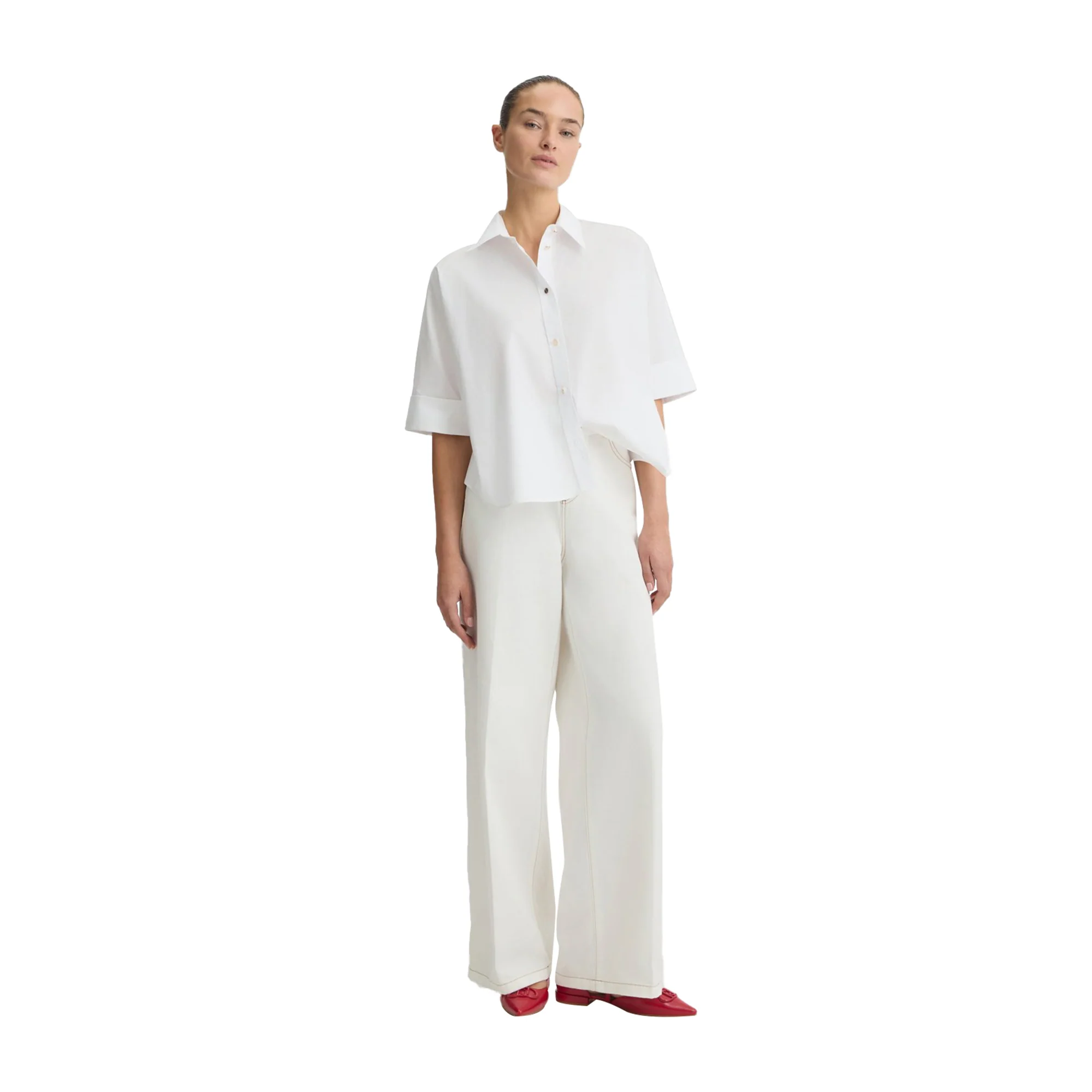 Camicia Donna boxy in cotone Bianco - Image 5