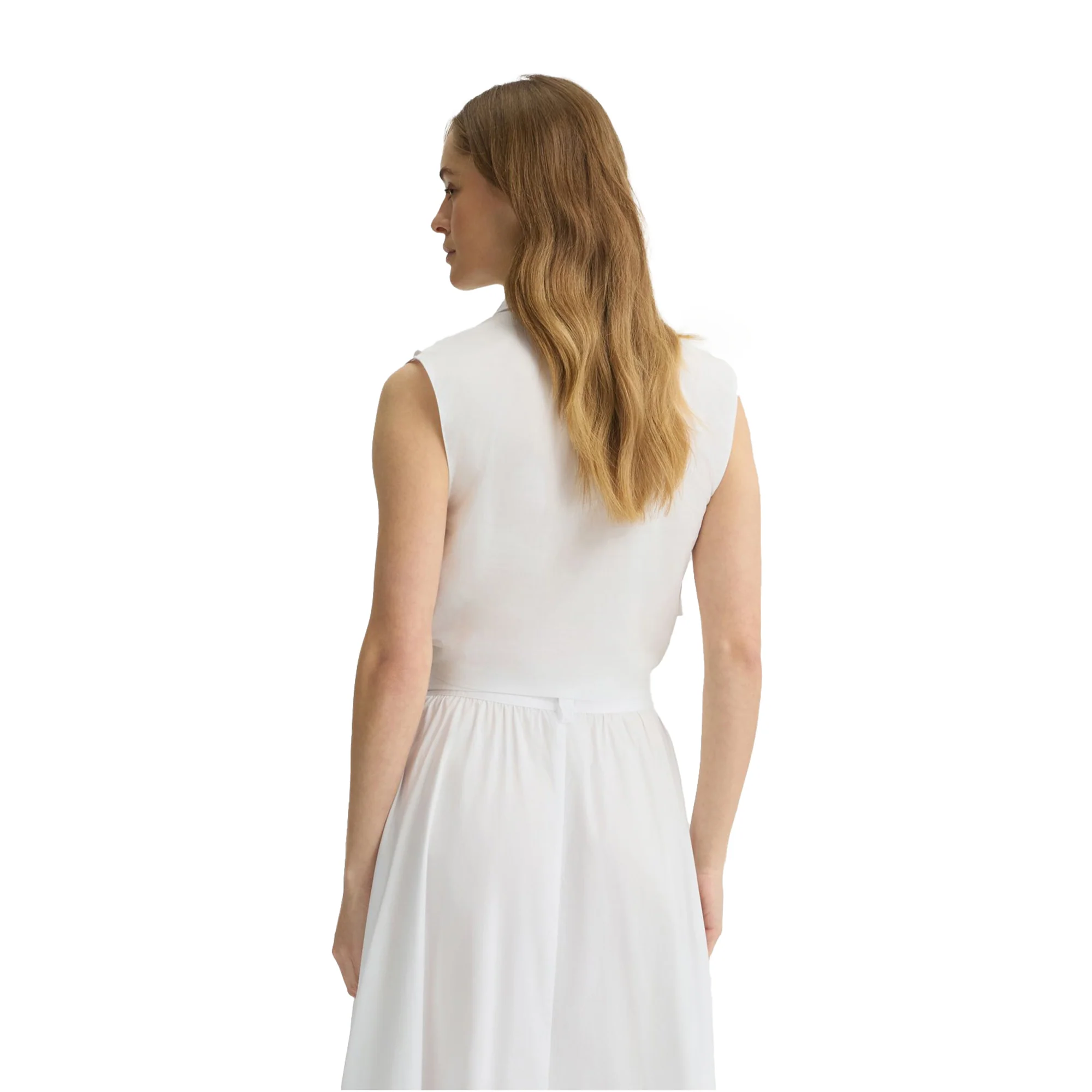 Camicia Donna cropped bianca con nodo - Image 3