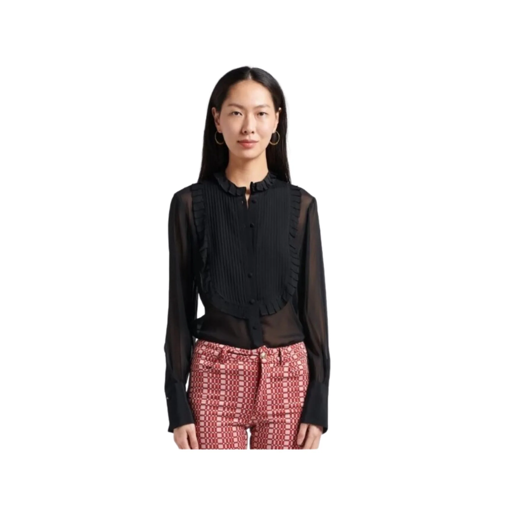 Camicia Donna con collo arricciato