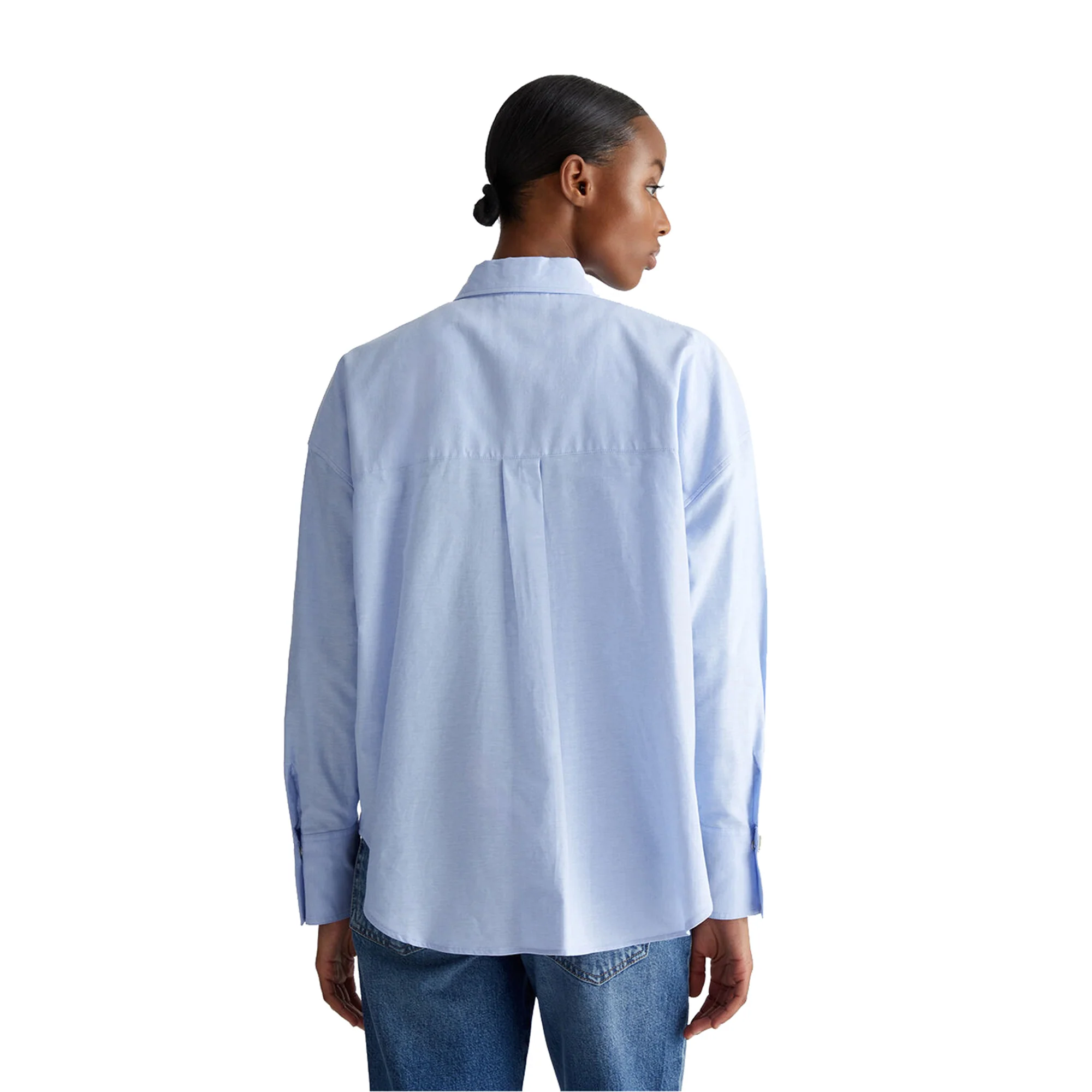 Camicia Donna in cotone Oxford Celeste - Image 3