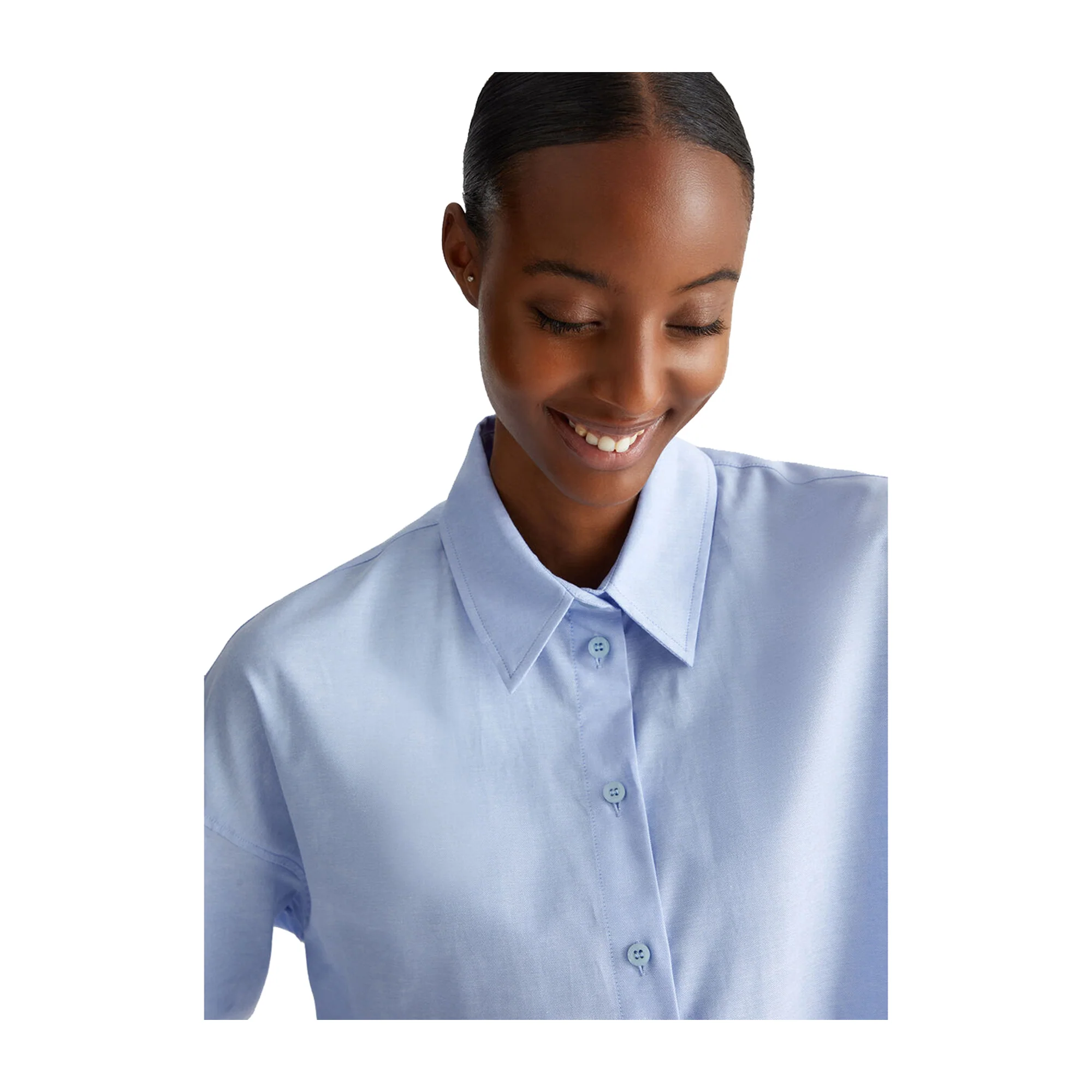 Camicia Donna in cotone Oxford Celeste - Image 4