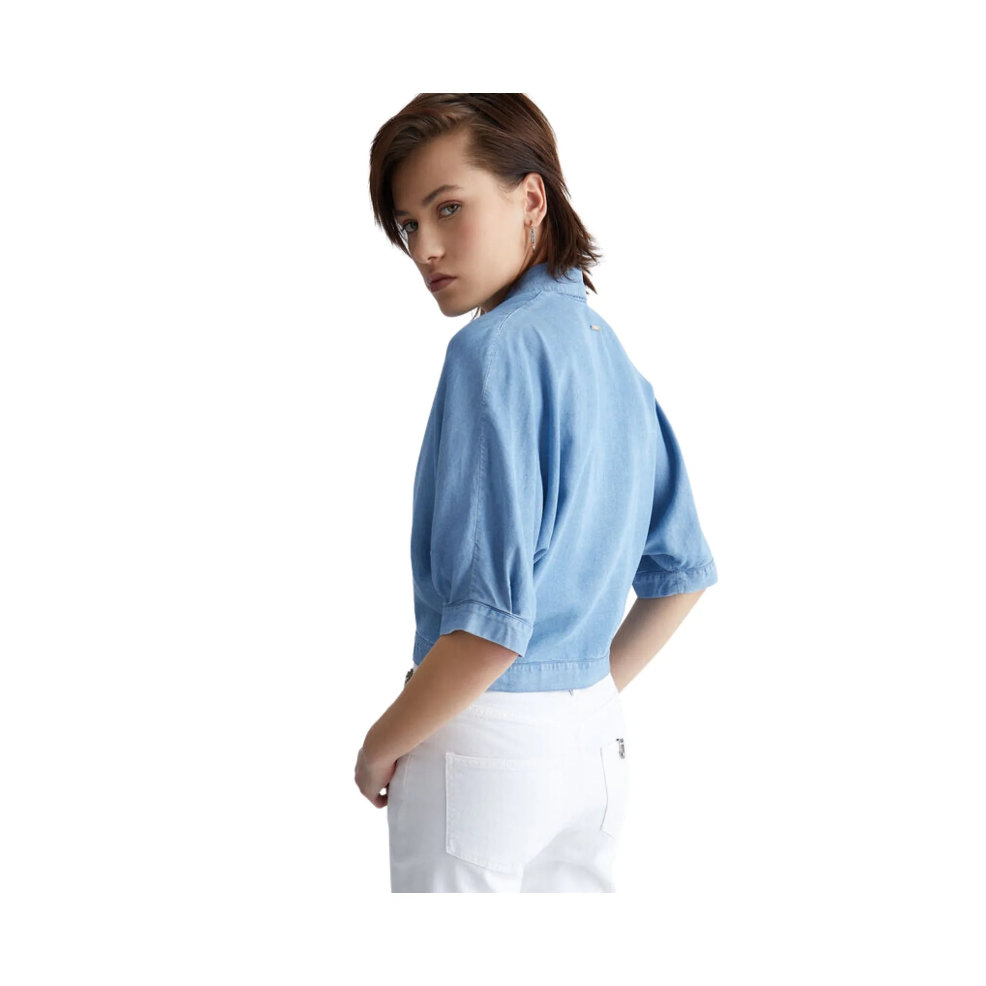 Camicia Donna in denim con rouches - Image 3