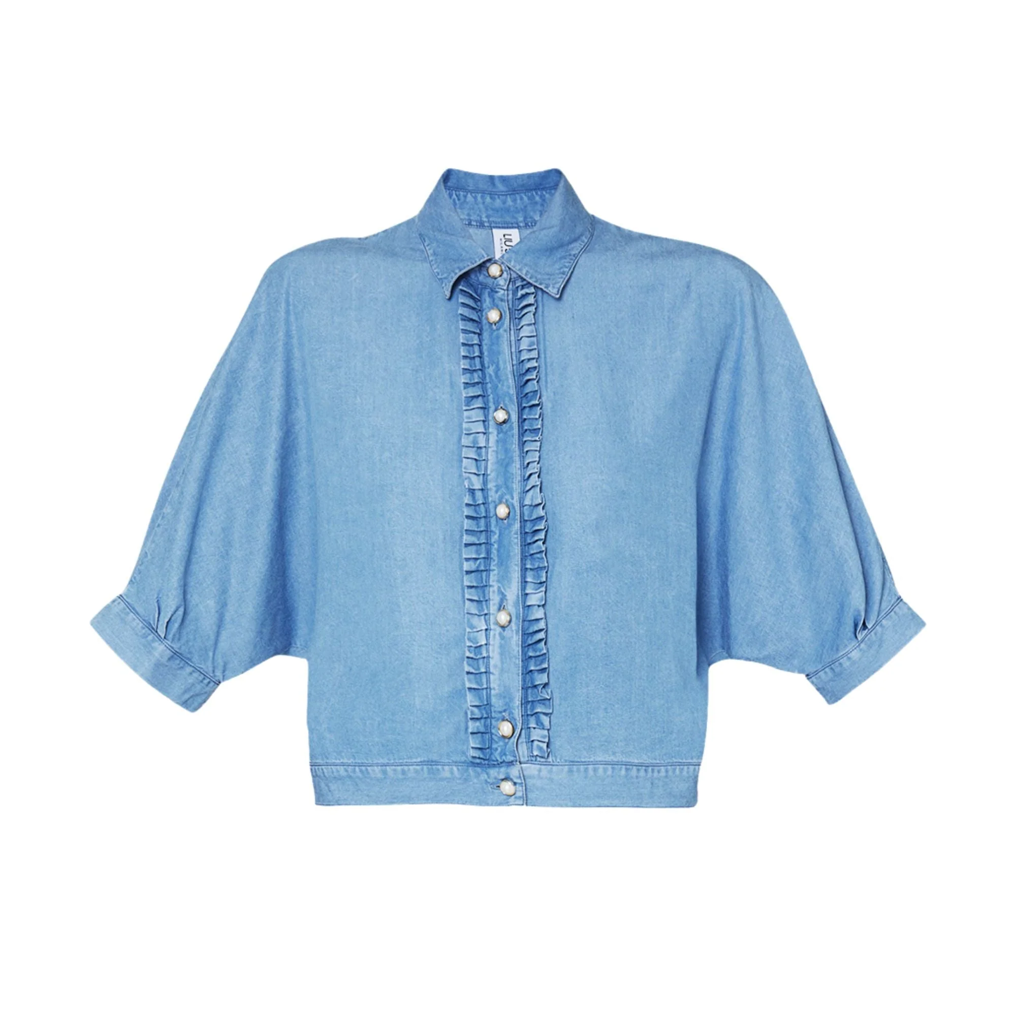 Camicia Donna in denim con rouches - Image 6