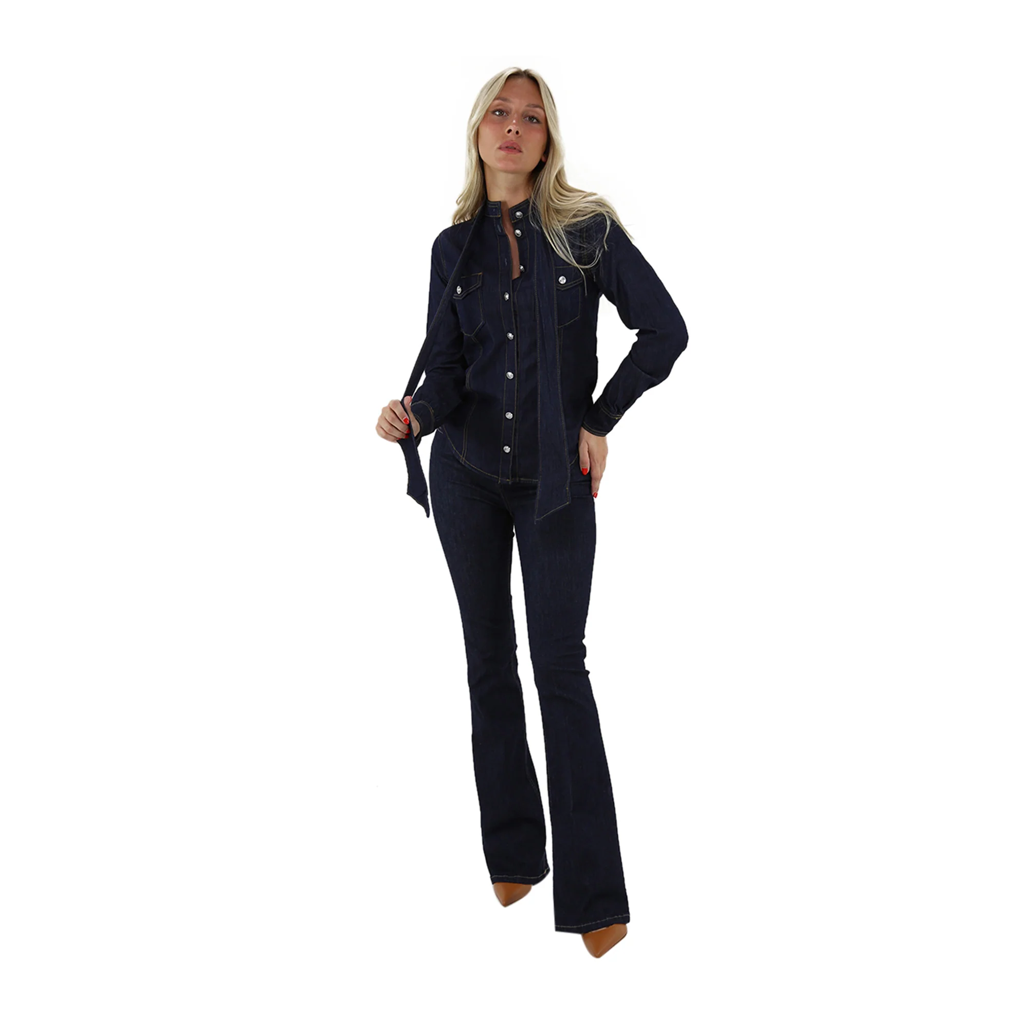 Camicia Donna Denim con fiocco - Image 4