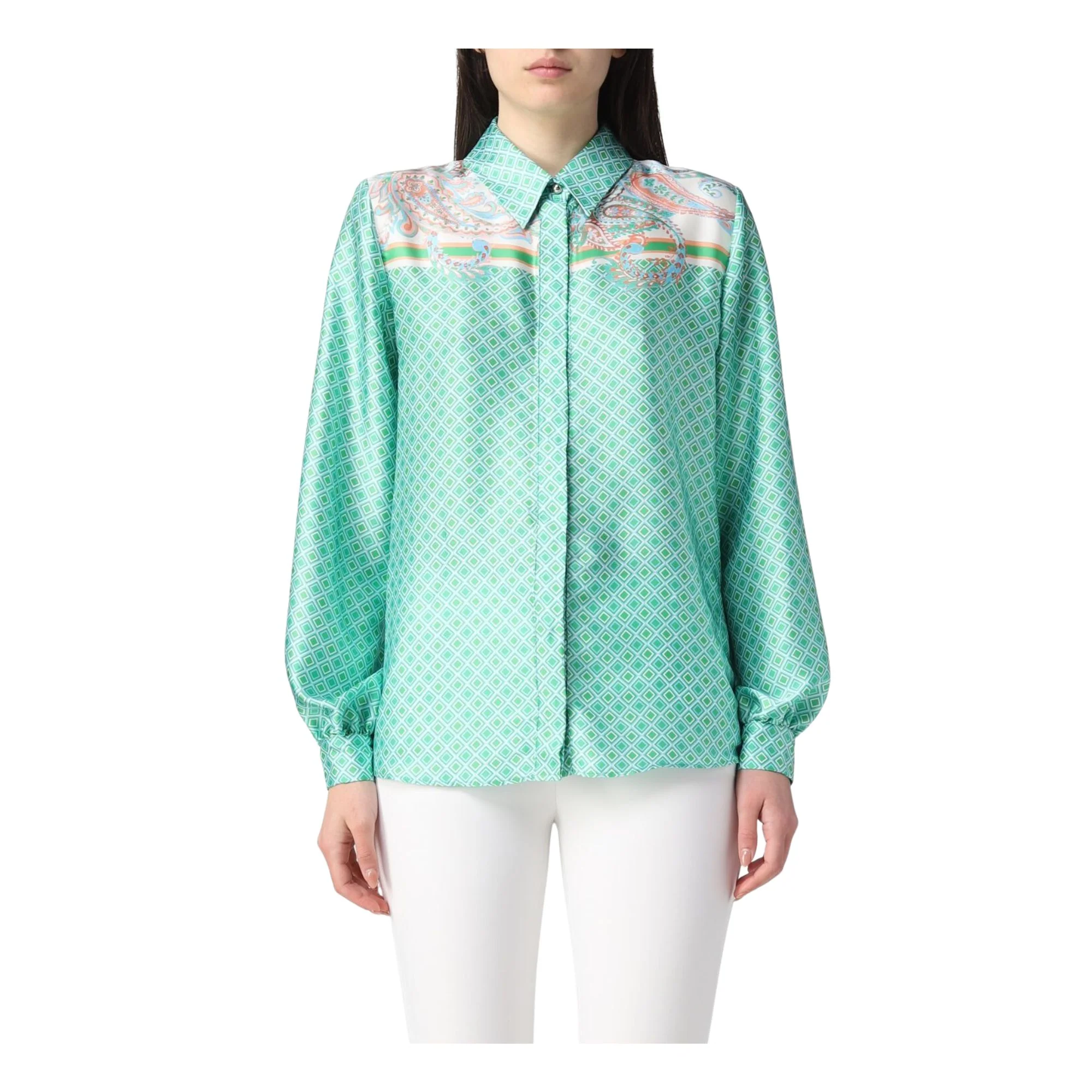 Camicia Donna in raso con motivo floreale - Image 4