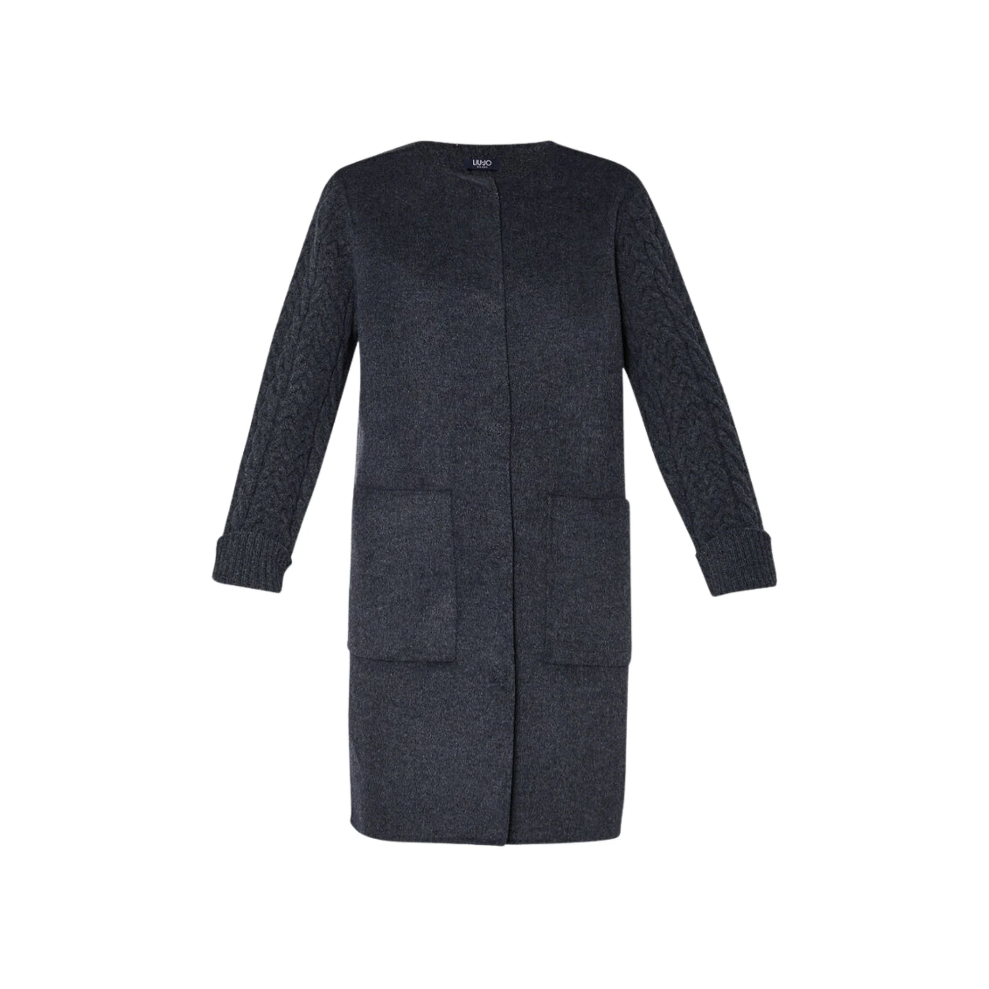 Cappotto Donna in maglia a girocollo