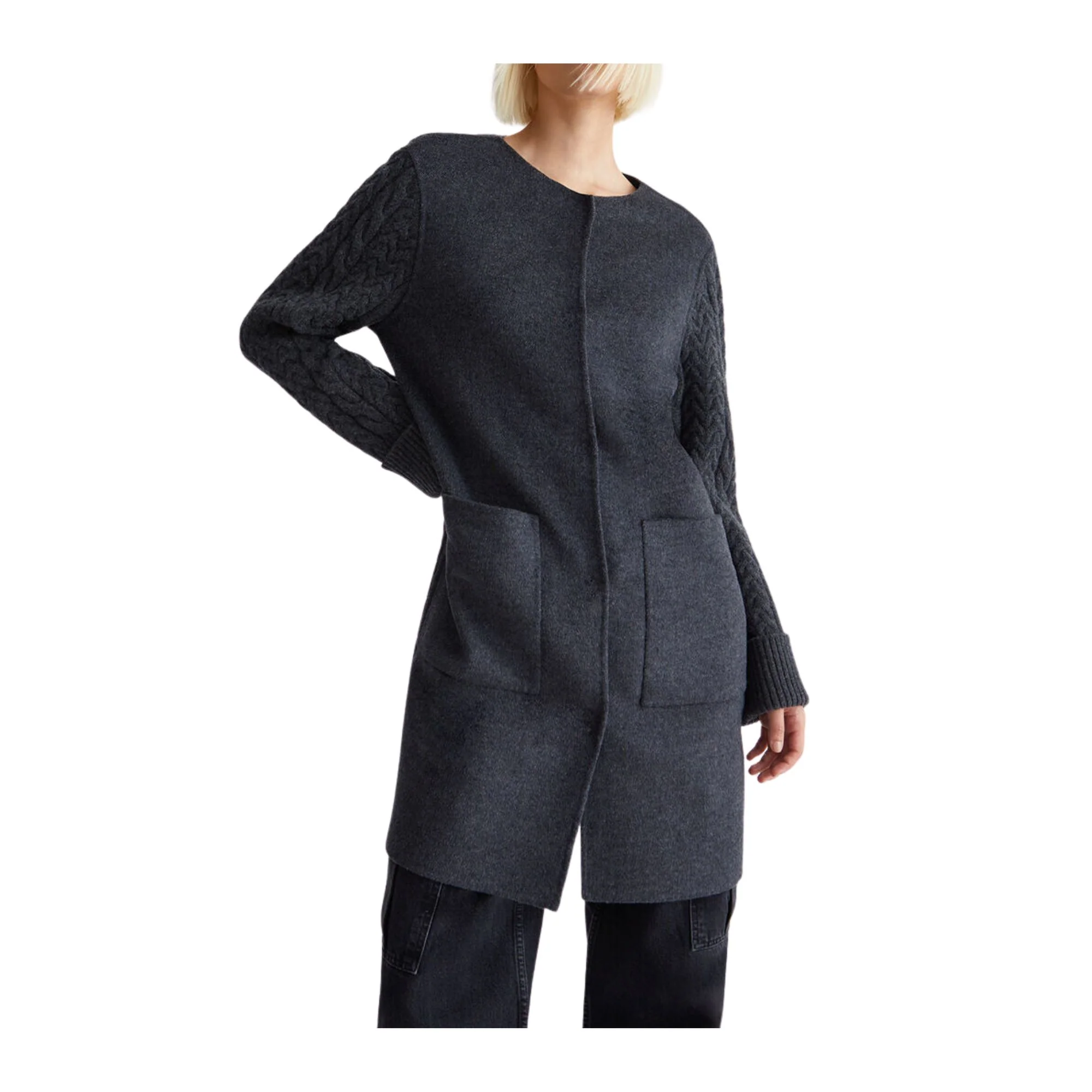 Cappotto Donna in maglia a girocollo - Image 2