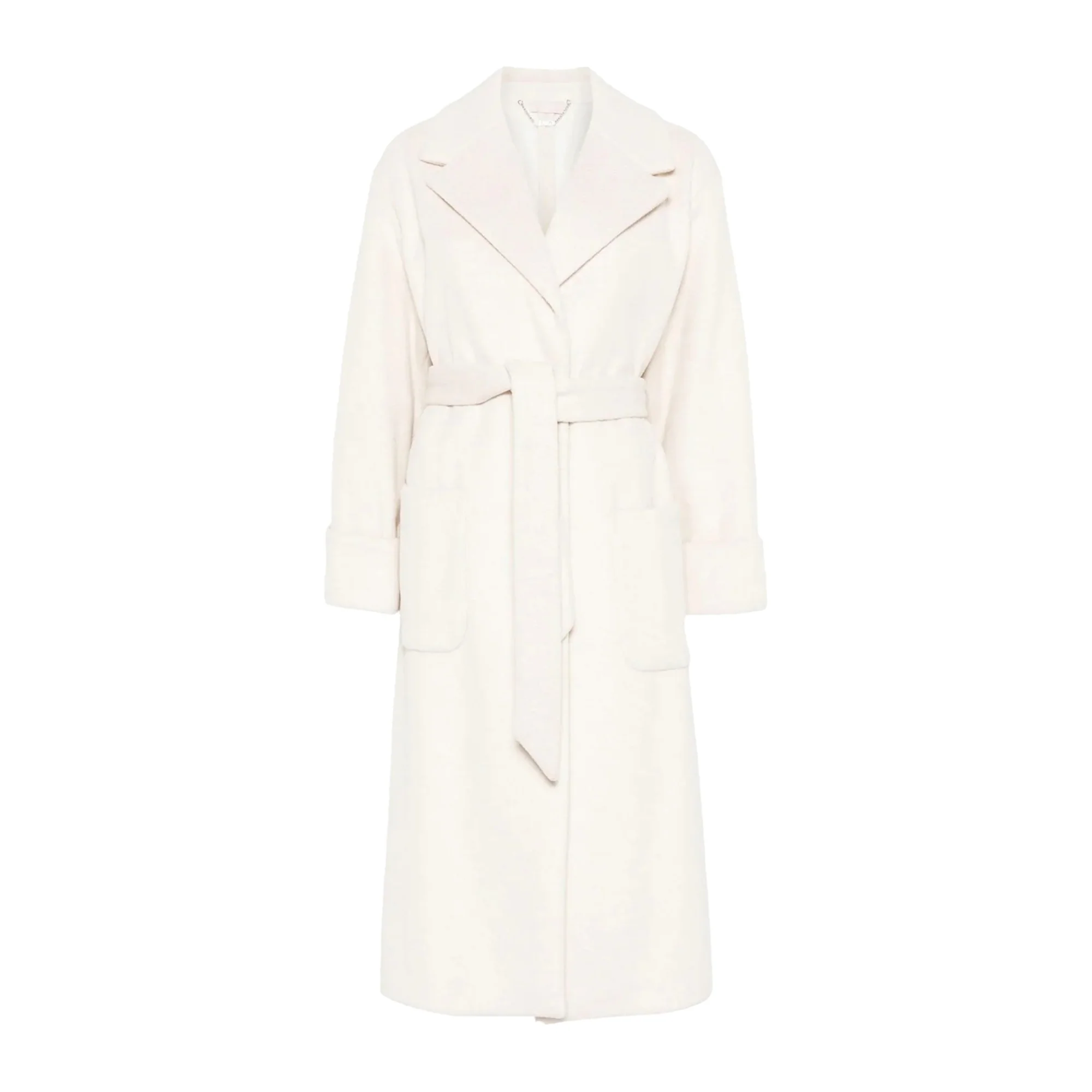 Cappotto lungo Donna chevron lurex Bianco