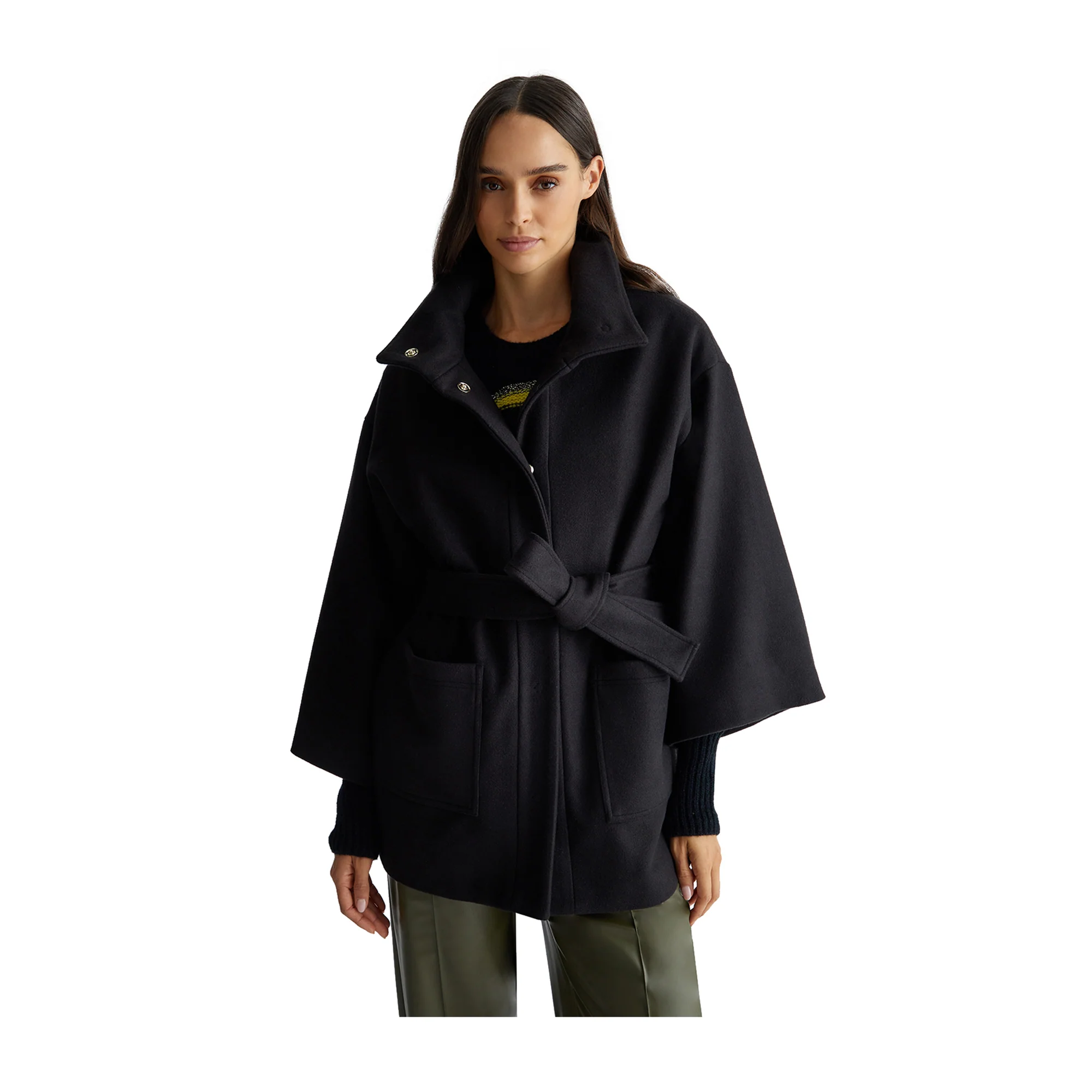 Cappotto Donna con cintura sur ton - Image 2