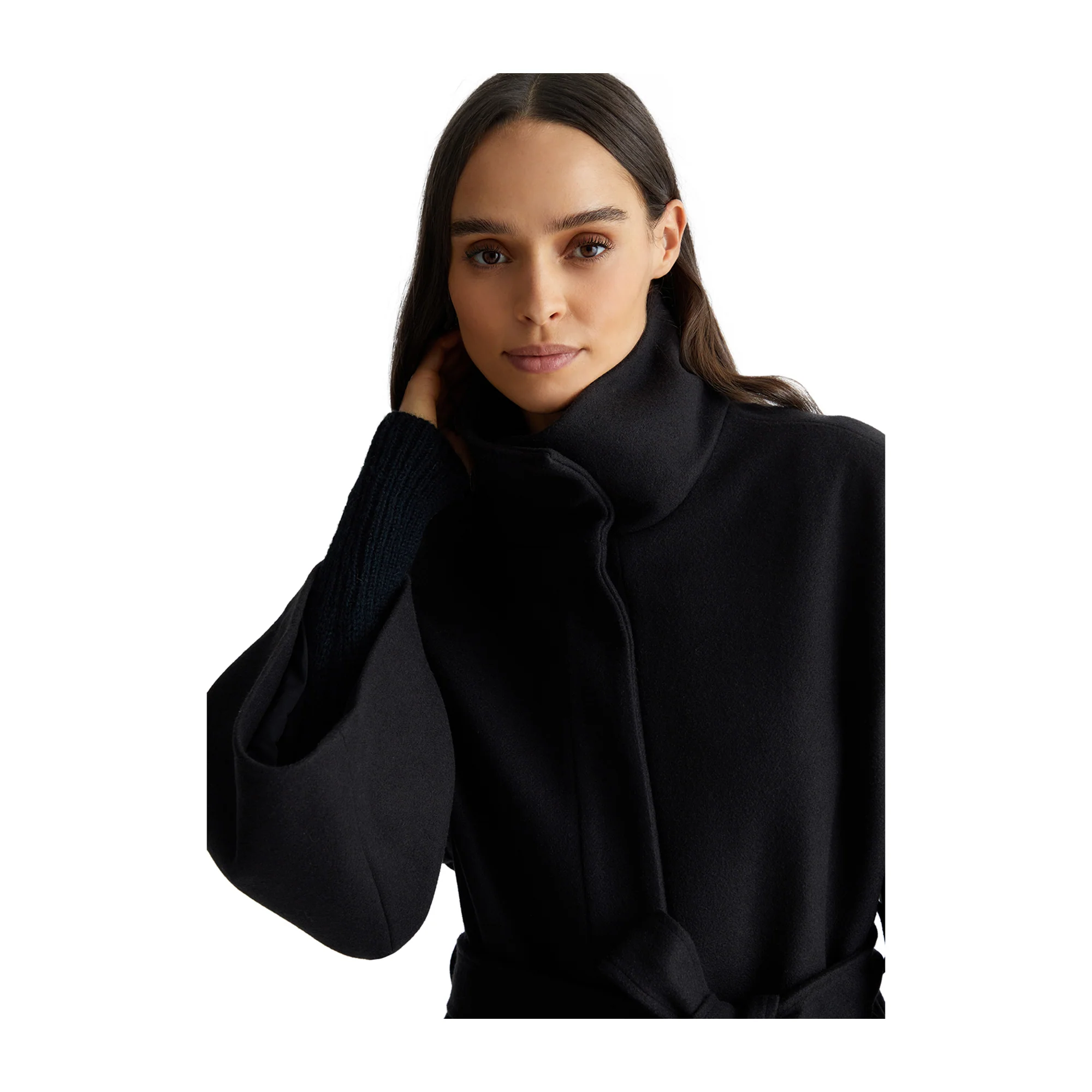Cappotto Donna con cintura sur ton - Image 4