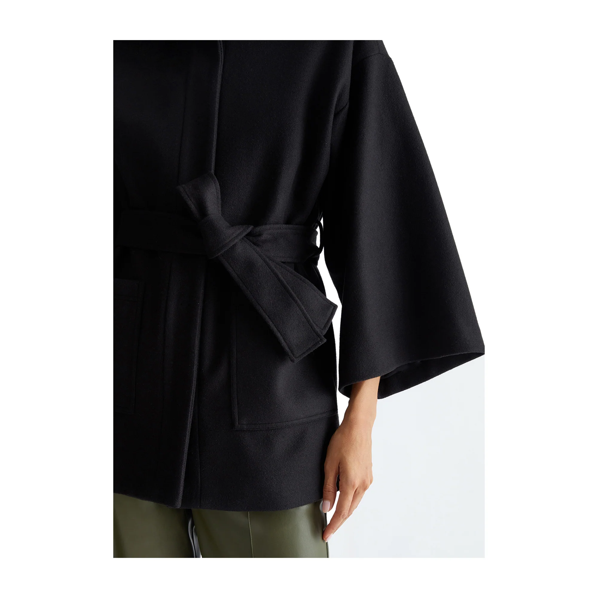 Cappotto Donna con cintura sur ton - Image 5