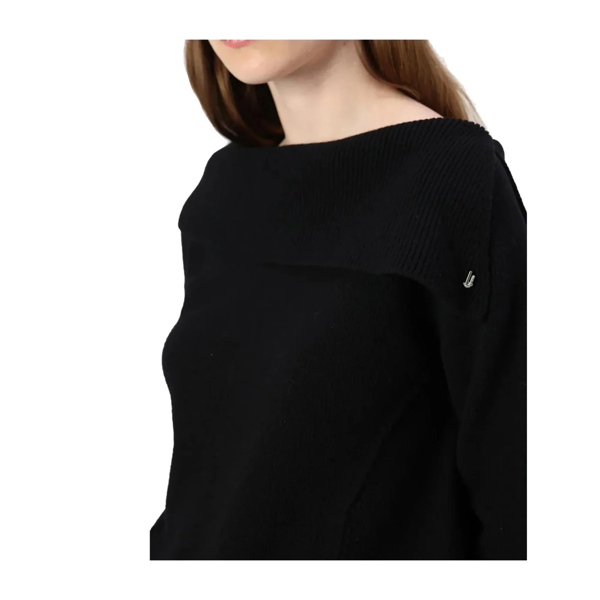 Maglia Donna con risvolto Nero - Image 5