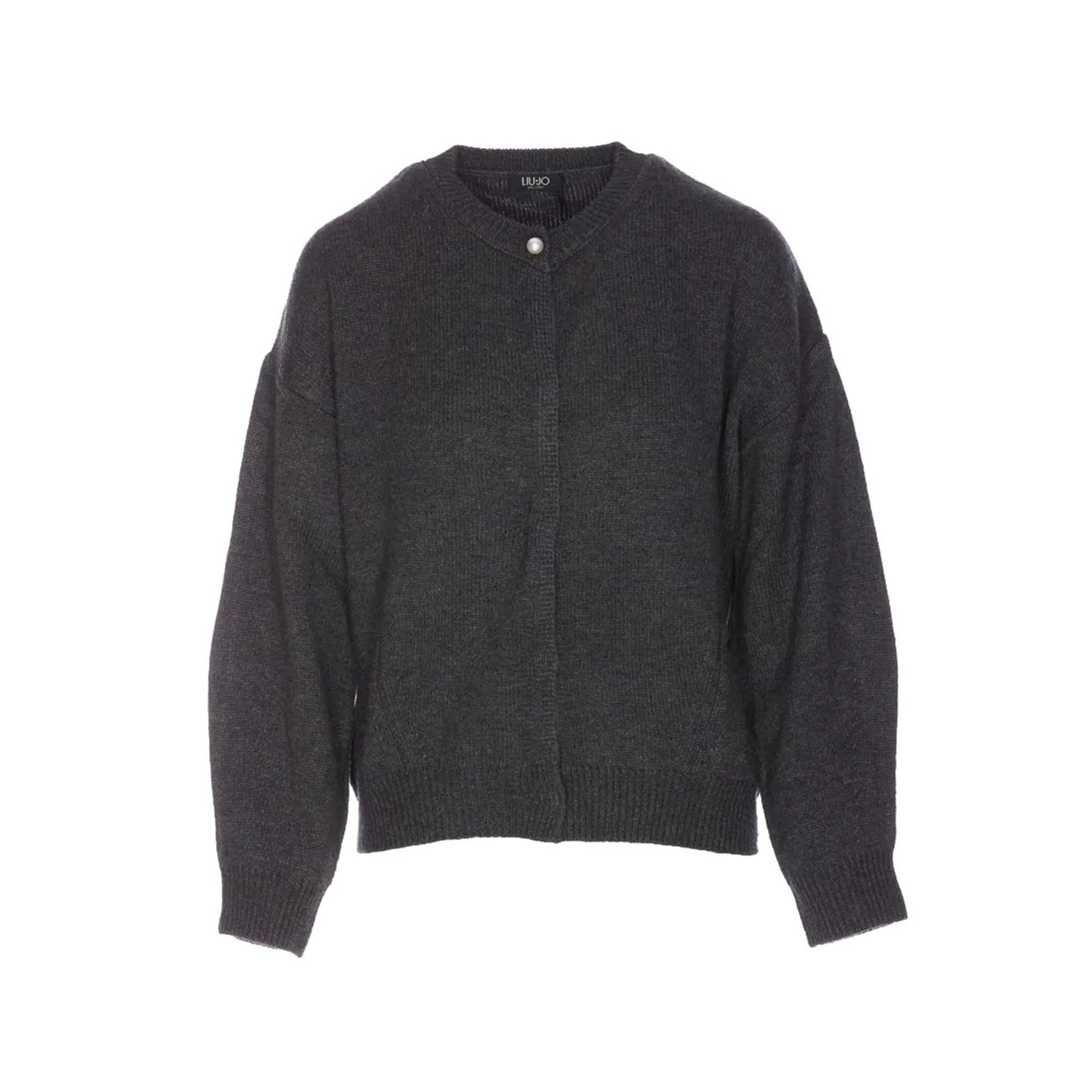Cardigan Donna tinta unita con perla