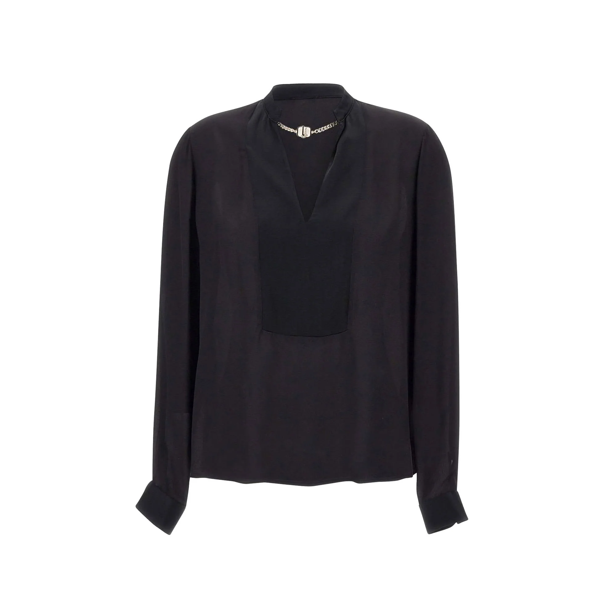 Blusa Donna con dettaglio logo catena Nero