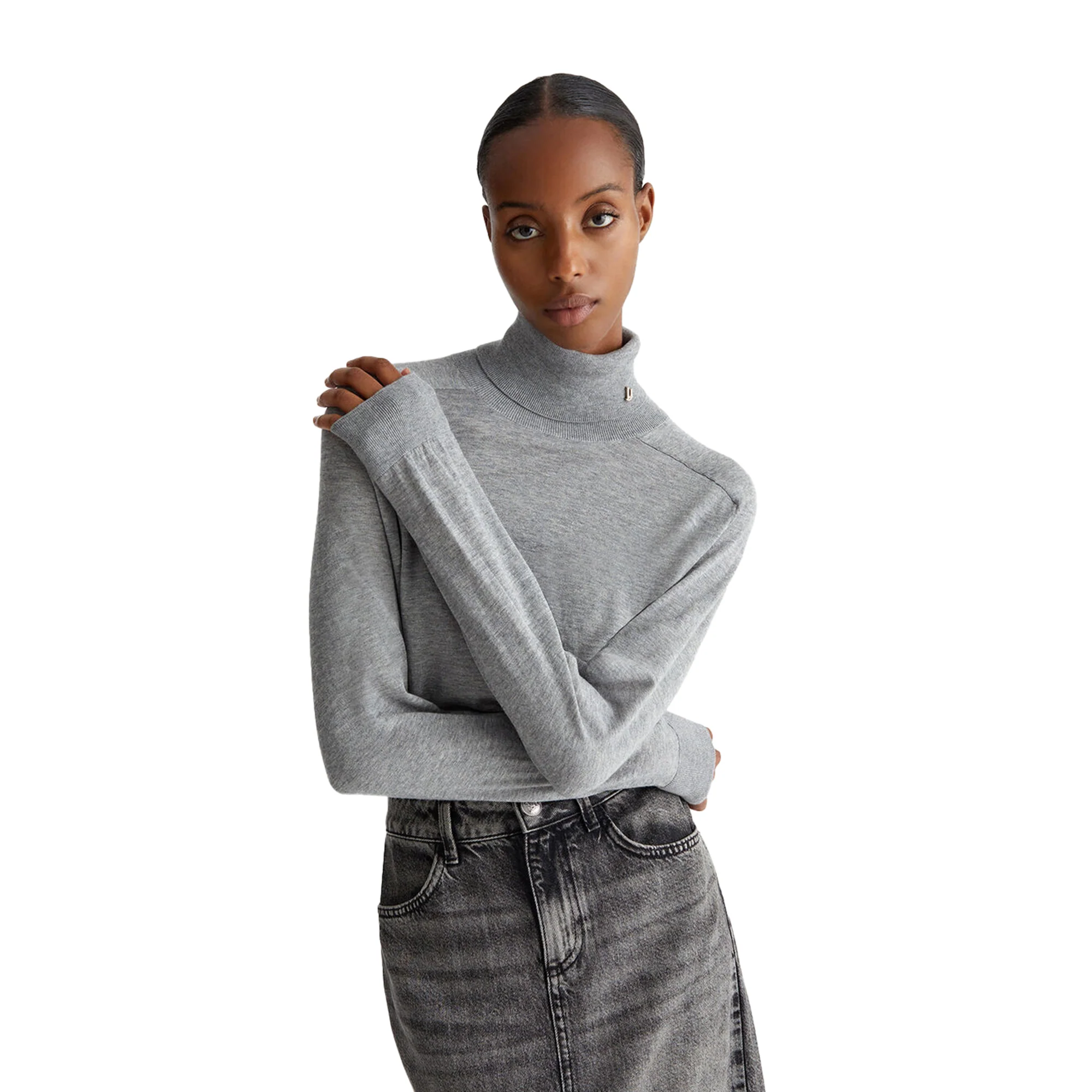 Dolcevita Donna in cotone e cashmere Grigio - Image 2