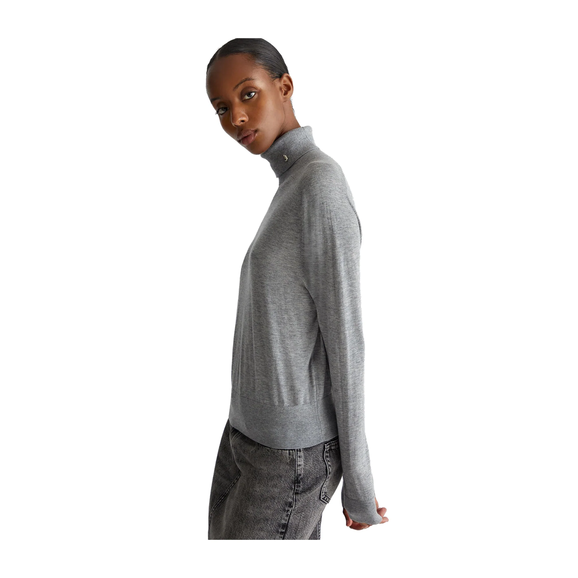 Dolcevita Donna in cotone e cashmere Grigio - Image 3
